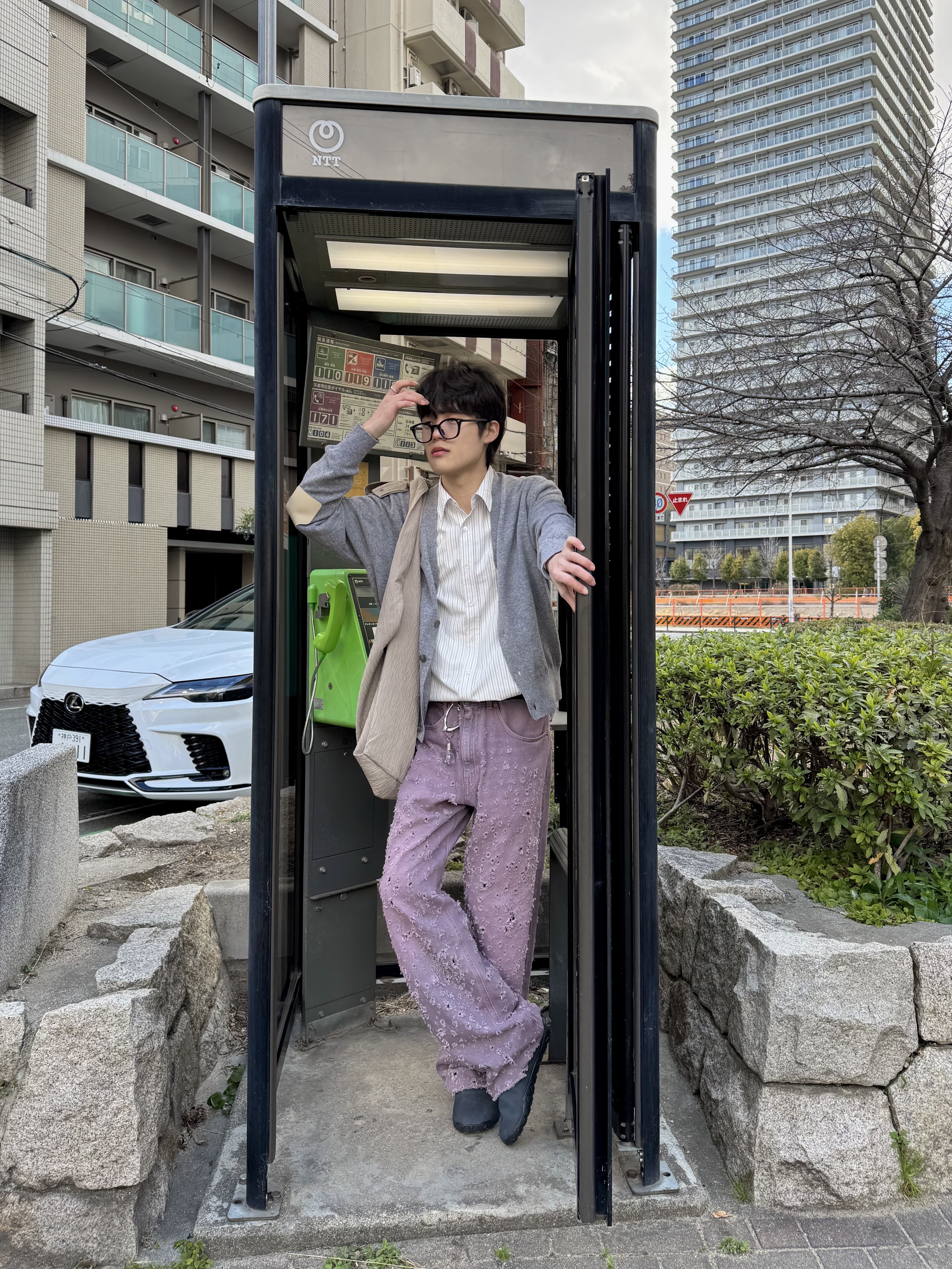 Andersen Andersen Scarf Orange, Kapital 5G Wool Bone Short Cardigan Saxophone 착용 스타일 - 2