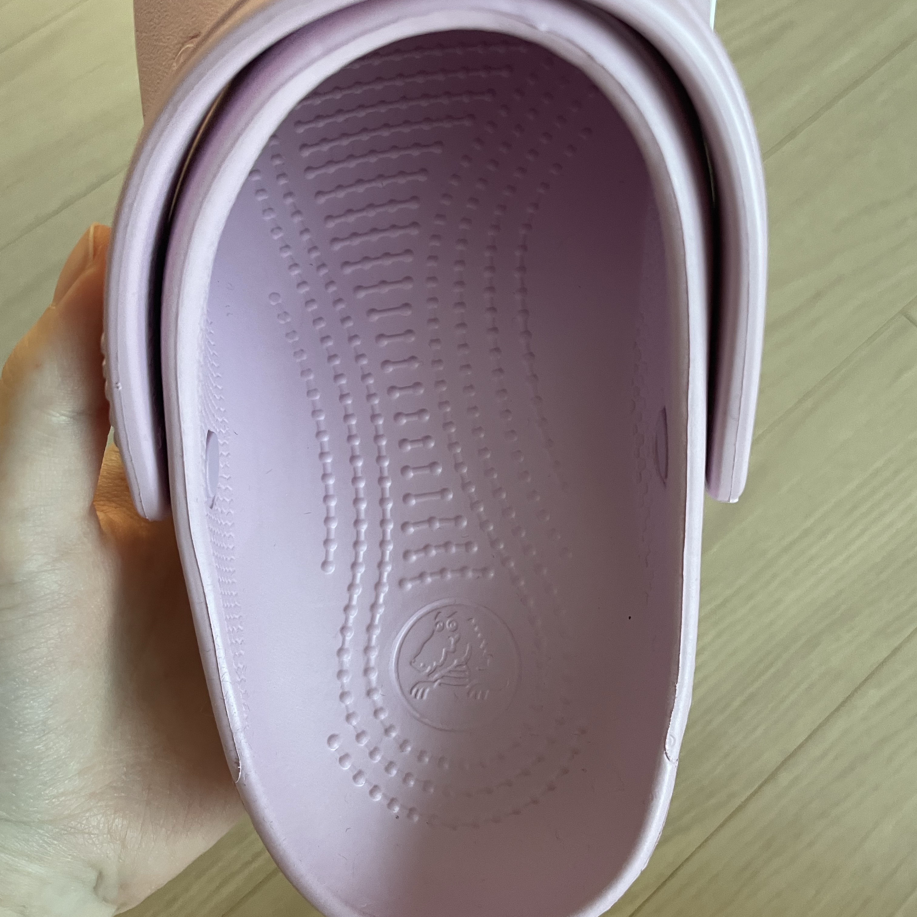 (Kids) Crocs Crocband Clog Ballerina Pink 착용 스타일 - 2