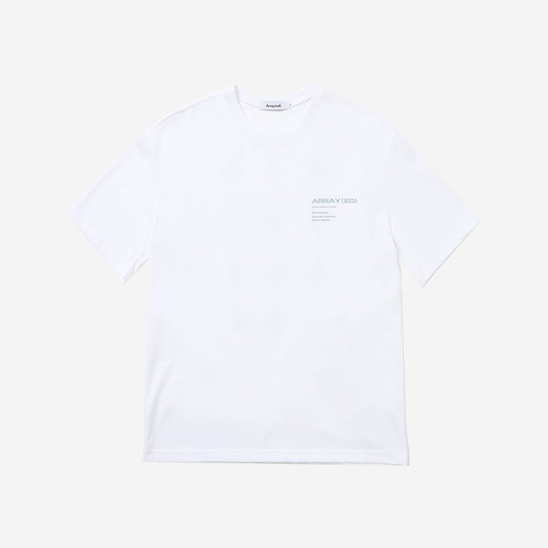 어레이드 블루 그레이 큐브 티셔츠 화이트(Arrayed Blue Gray Cube T-shirt White) - 2