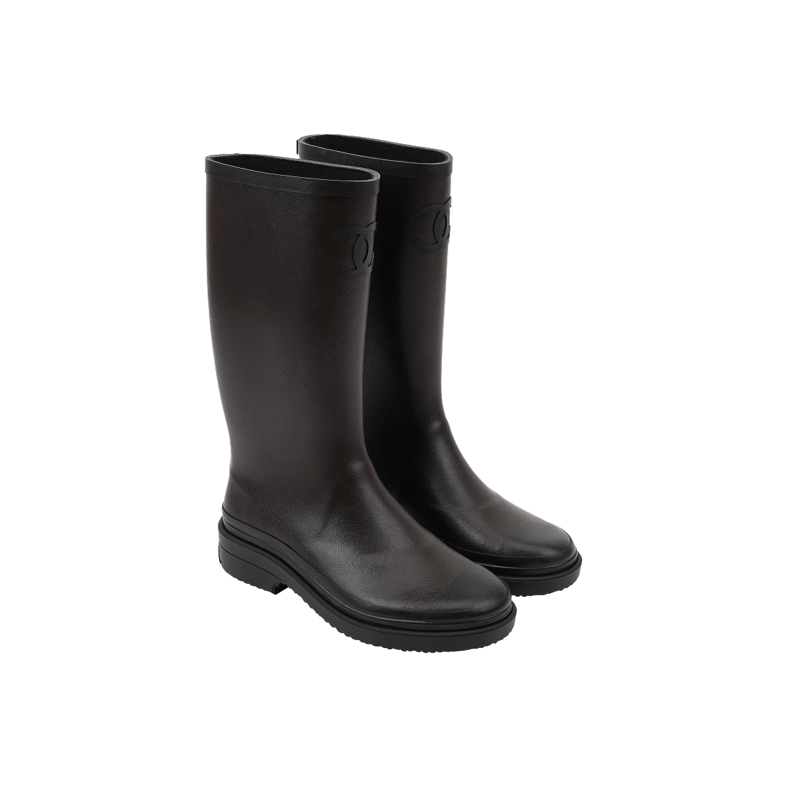G45838-B17440-NZA88 (W) Chanel High Boots Caoutchouc & Dark Brown - #4