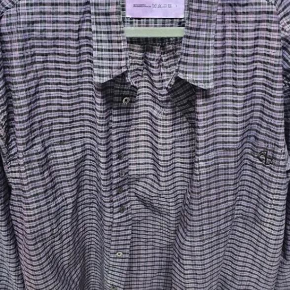 NOMANUAL O.D Check Shirt Black 착용 스타일