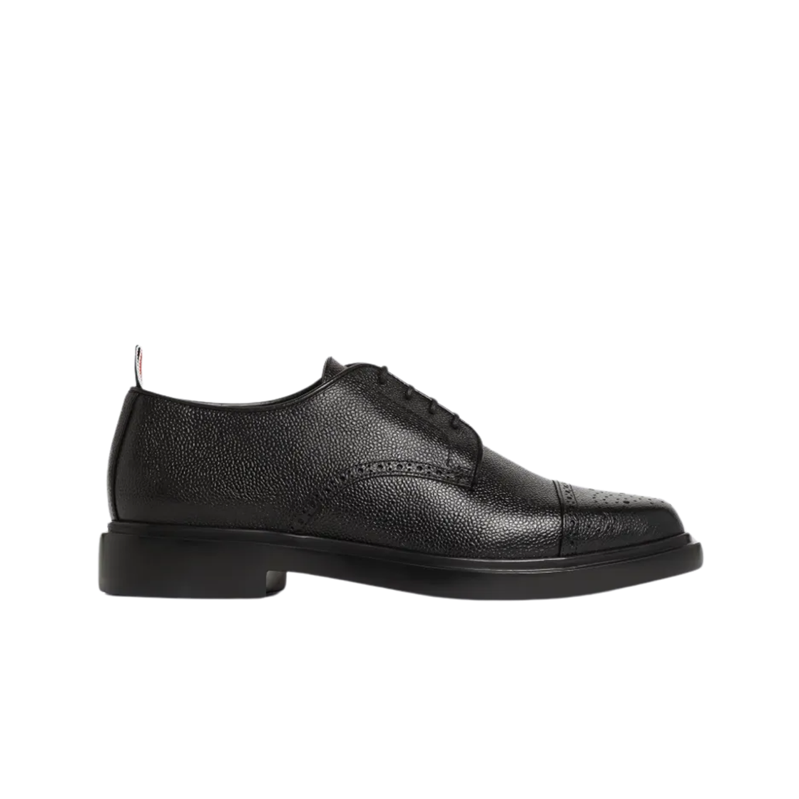톰브라운 페블 그레인 레더 캡 토 더비 블랙(Thom Browne Pebble Grain Leather Cap Toe Derby Black) - 1