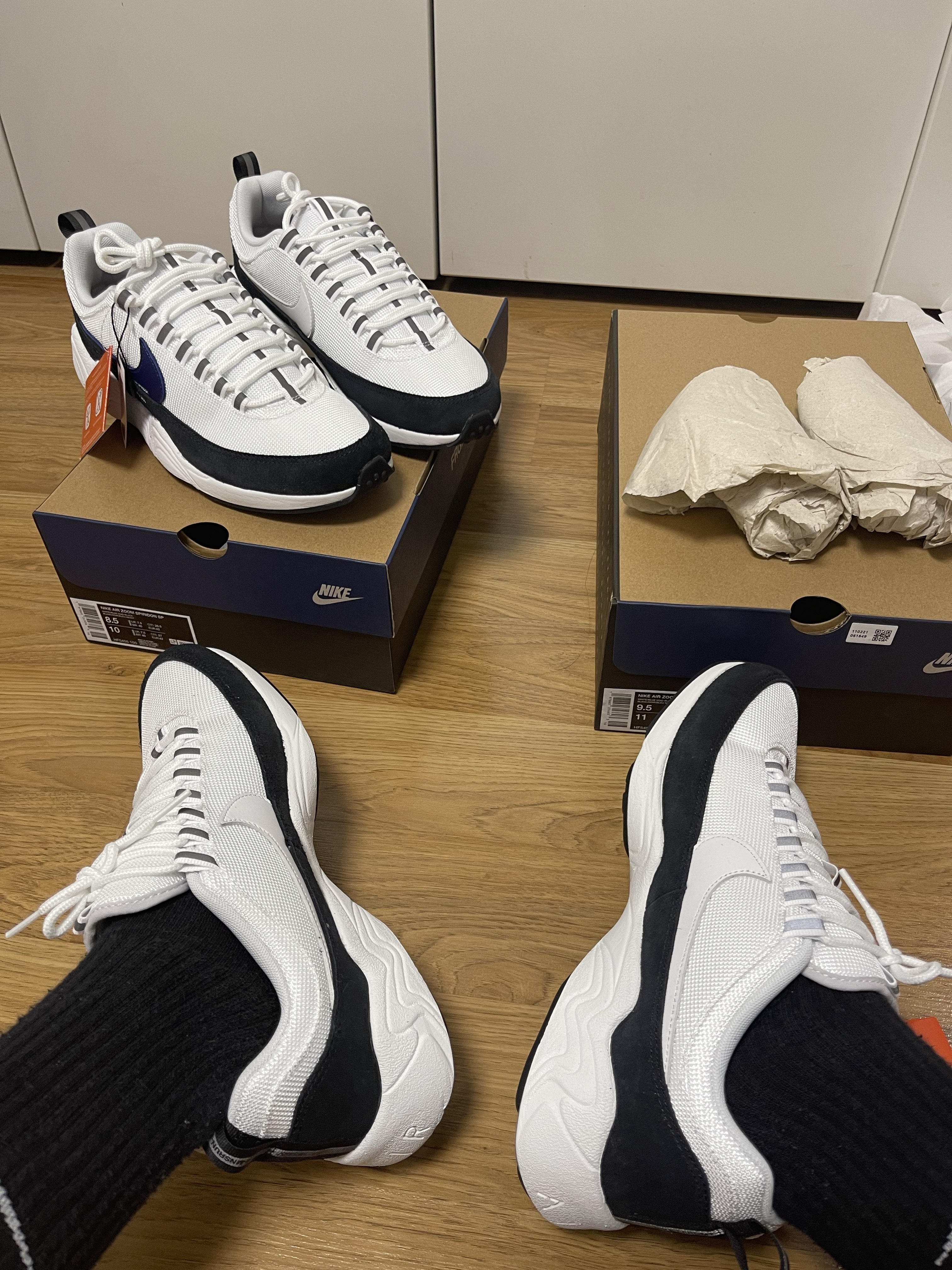 Nike x Fragment Air Zoom Spiridon Blue Void 착용 스타일 - 1