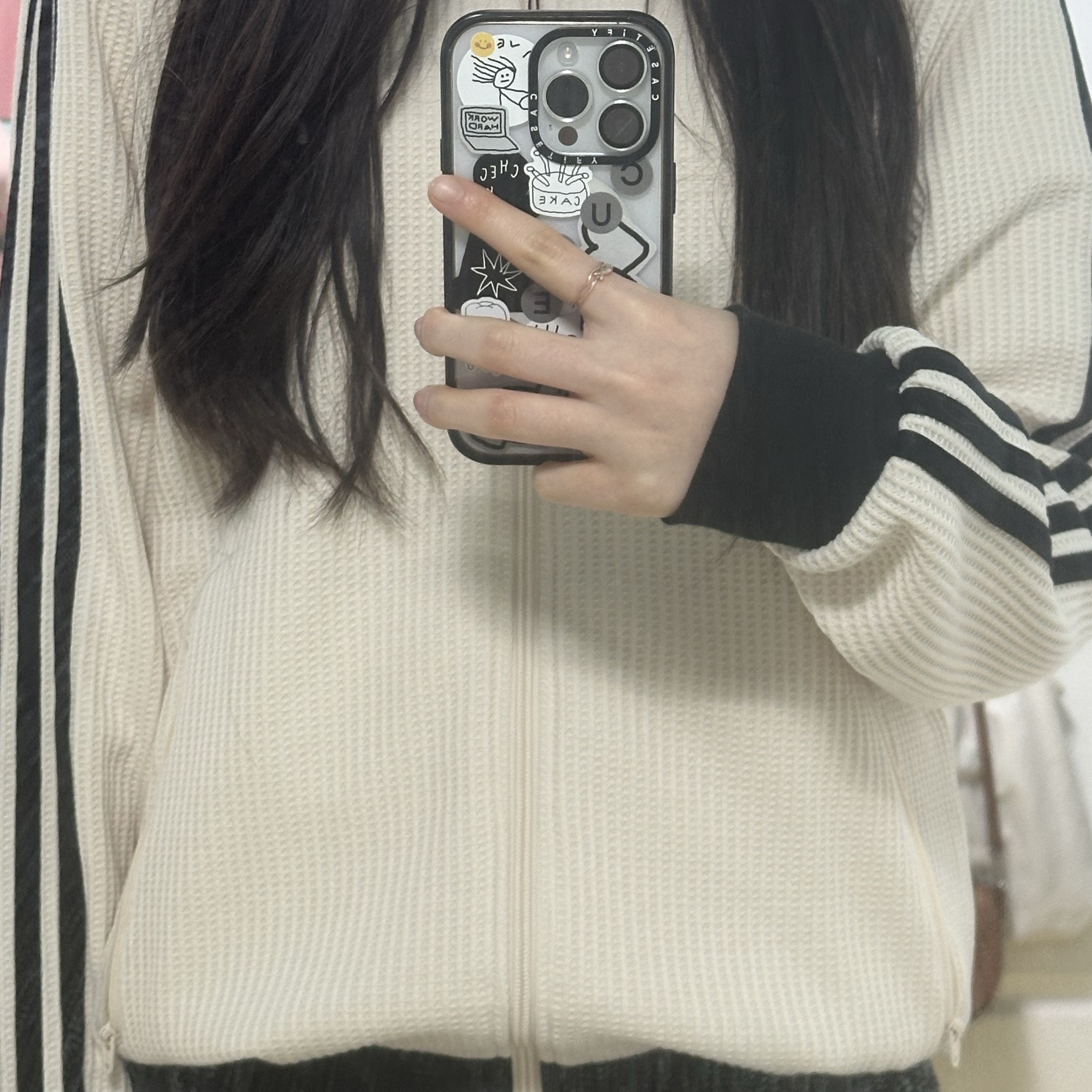 Adidas Waffle Beckenbauer Track Top Wonder White - KR Sizing 착용 스타일