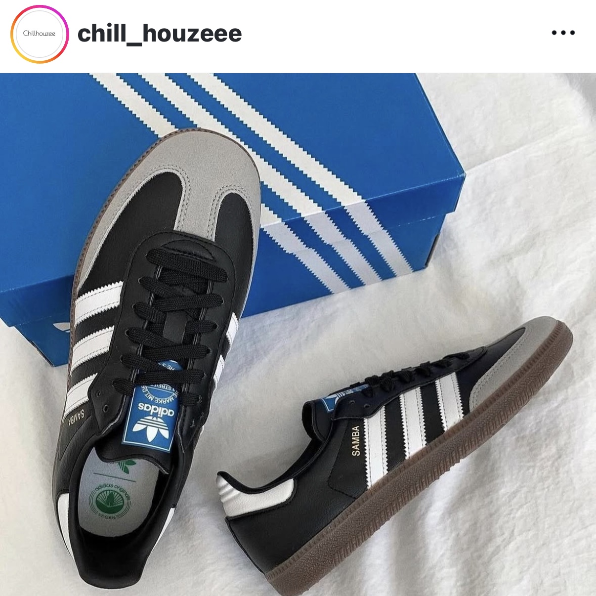 Adidas Samba Vegan Black White 착용 스타일 - 1