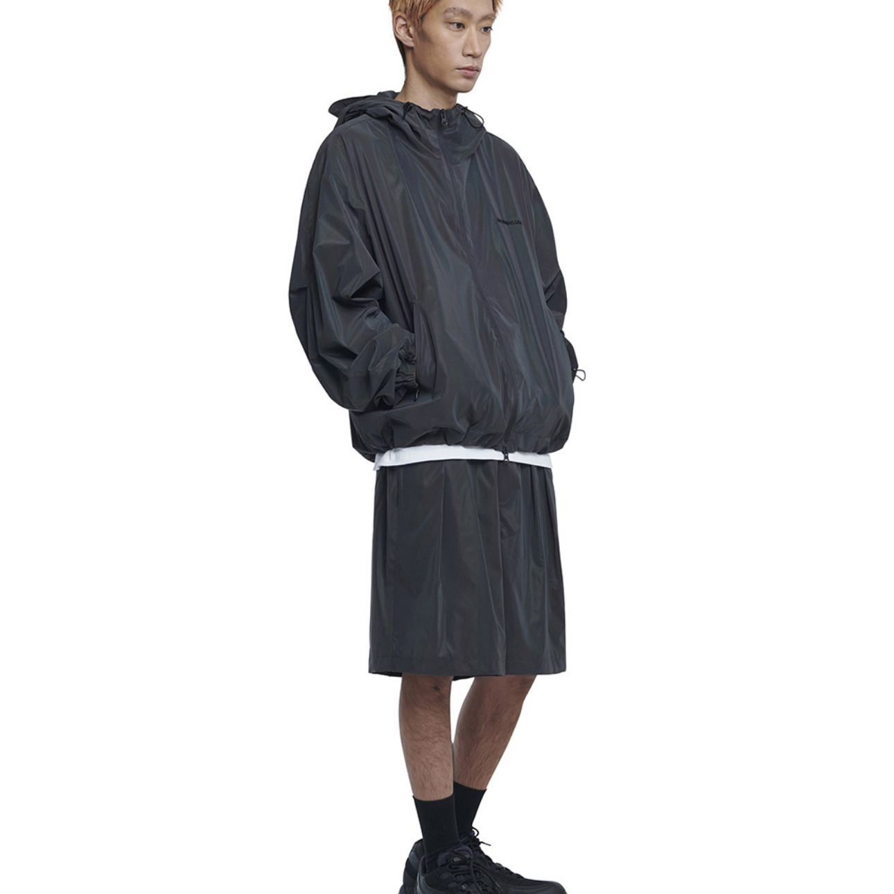 Undermycar Mu.87 Anti Fxxking Logo Play Basic Micro Corduroy Scarf Black 착용 스타일 - 6