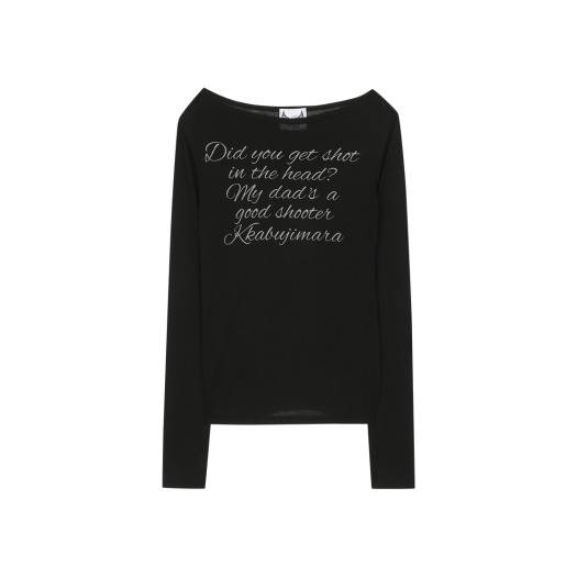 GL25SPTP04BK Gila Archive Lettering Sheer Long Sleeve Black