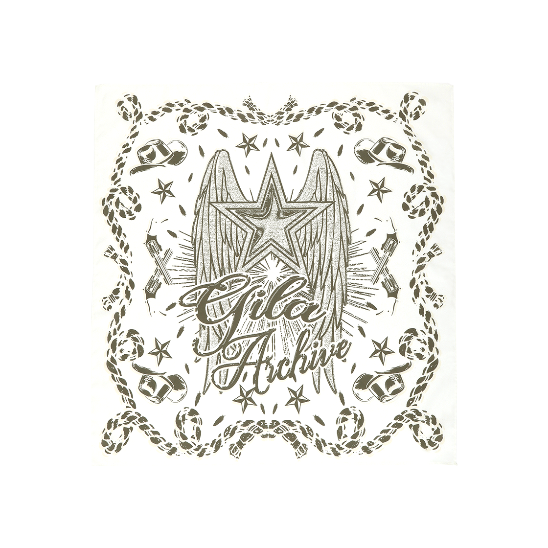 GL25SPAC02IV Gila Archive Star Wing Bandana Ivory