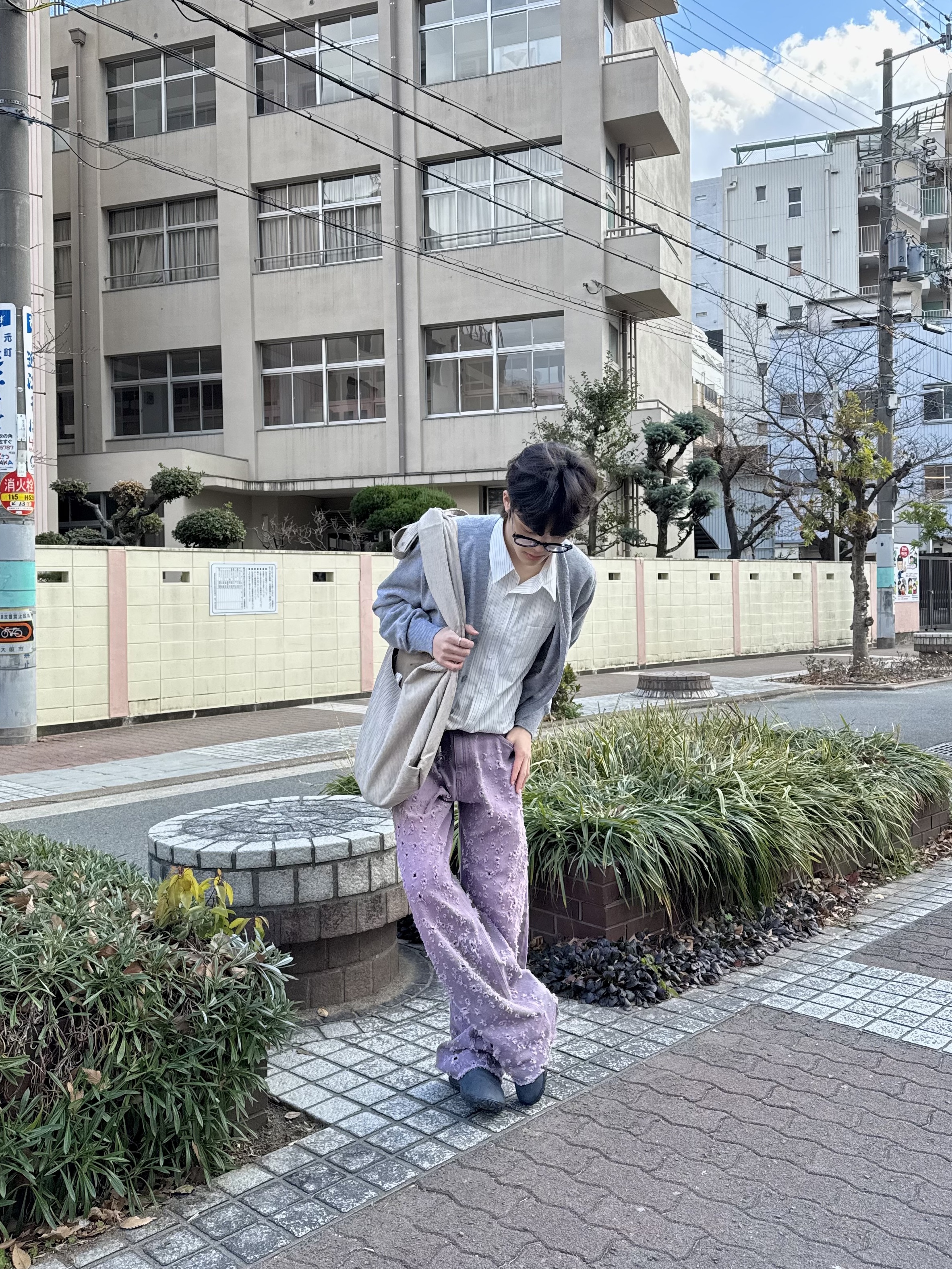 Andersen Andersen Scarf Orange, Kapital 5G Wool Bone Short Cardigan Saxophone 착용 스타일 - 5