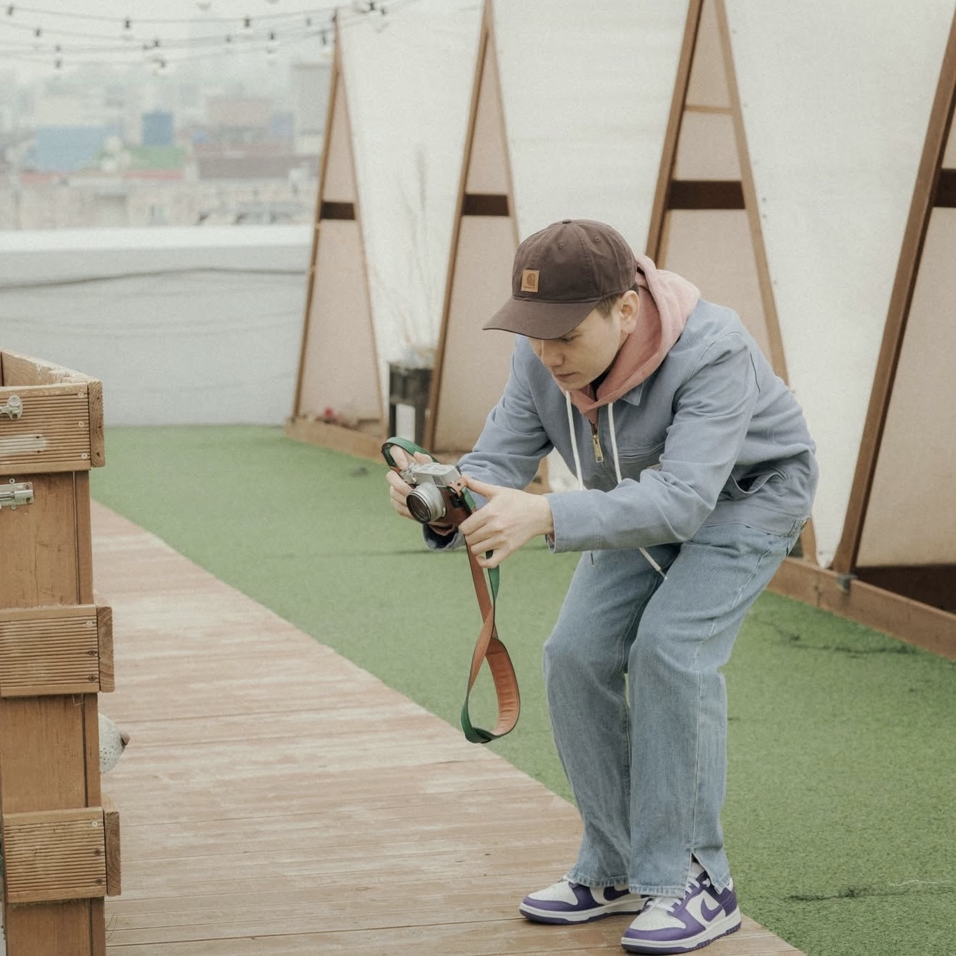 Carhartt WIP Unlined Dearborn Canvas Detroit Jacket Bay Blue Aged Canvas - Spring, Carhartt Canvas Cap Blackberry 착용 스타일