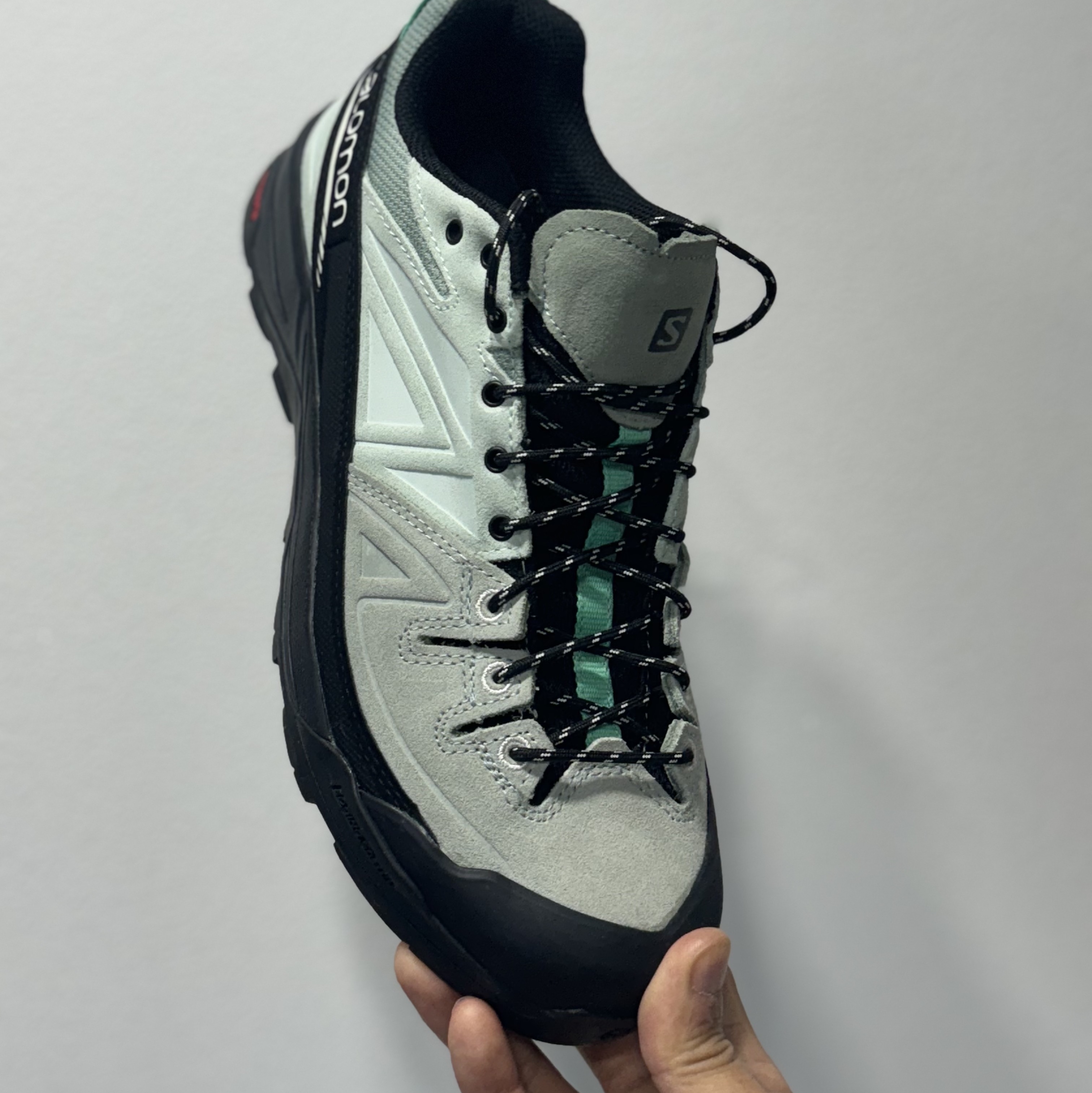 Salomon X-Alp Leather Black Green Milieu 착용 스타일 - 2