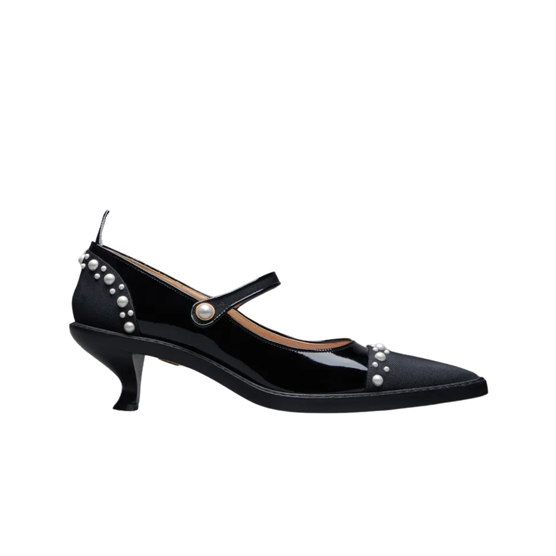 (W) 톰브라운 펄 페이턴트 톰 존 브로그 블랙((W) Thom Browne Pearl Patent Thom John Brogue Black) - 1