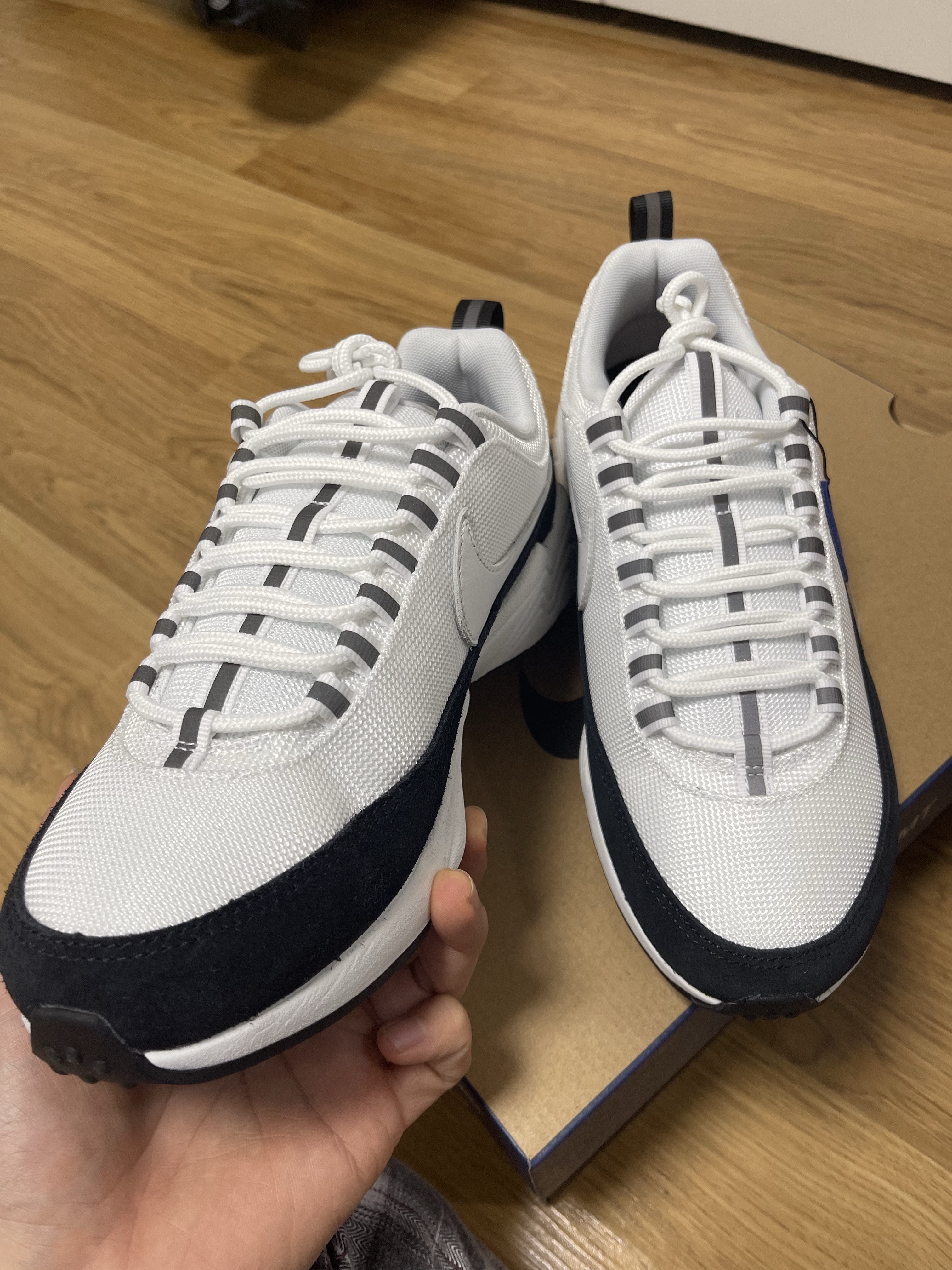 Nike x Fragment Air Zoom Spiridon Blue Void 착용 스타일 - 2