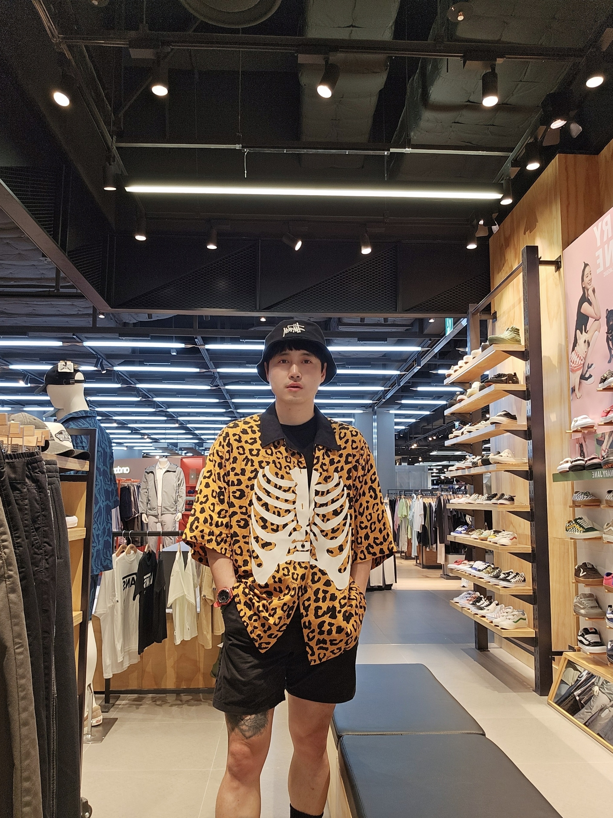 반스 스케이트 하프캡 블랙 착용 스타일 - 3