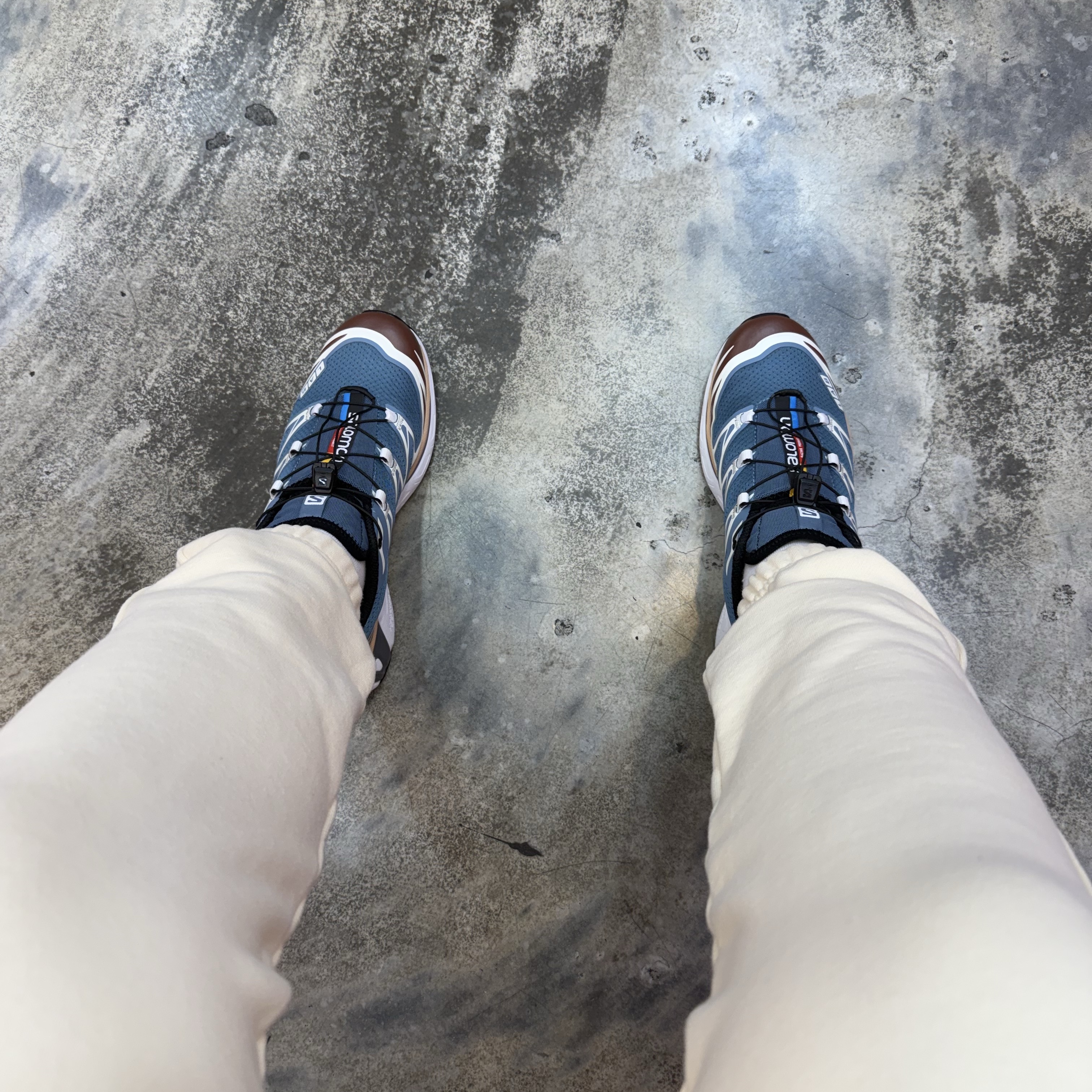 Salomon XT-6 Aegean Blue Tortoise Shell 착용 스타일