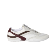(W) Miu Miu Gymnasium Technical Fabric and Suede Sneakers White Burgundy