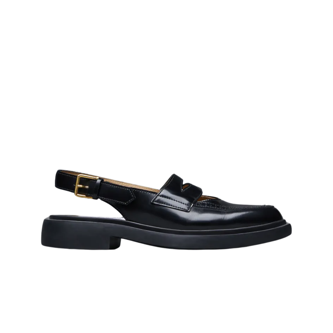 (W) 톰브라운 스파졸라토 슬링백 페니 로퍼 블랙((W) Thom Browne Spazzolato Slingback Penny Loafer Black) - 1