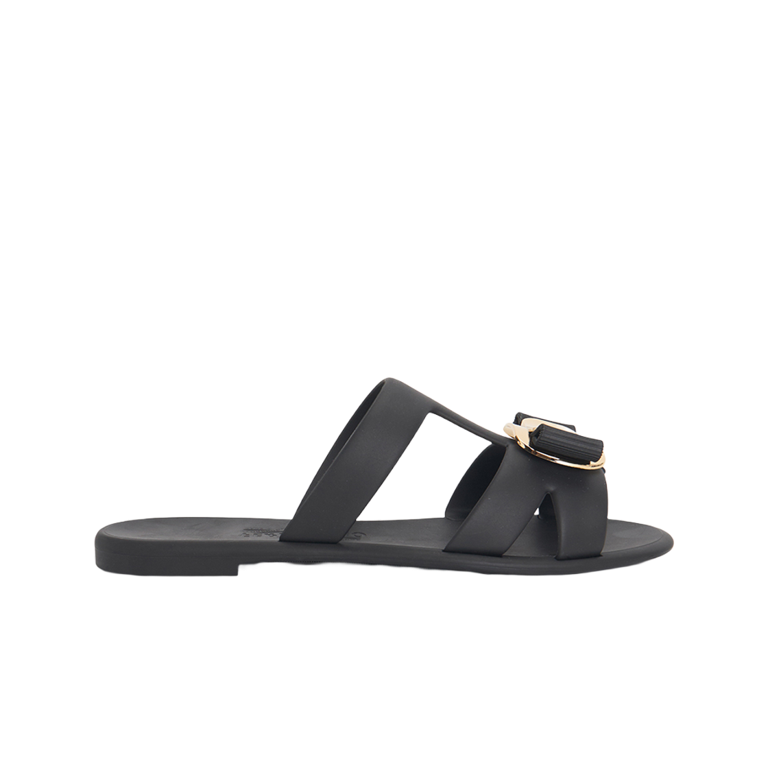 (W) 페라가모 뉴 바라 슬리퍼 블랙((W) Ferragamo New Vara Slippers Black)