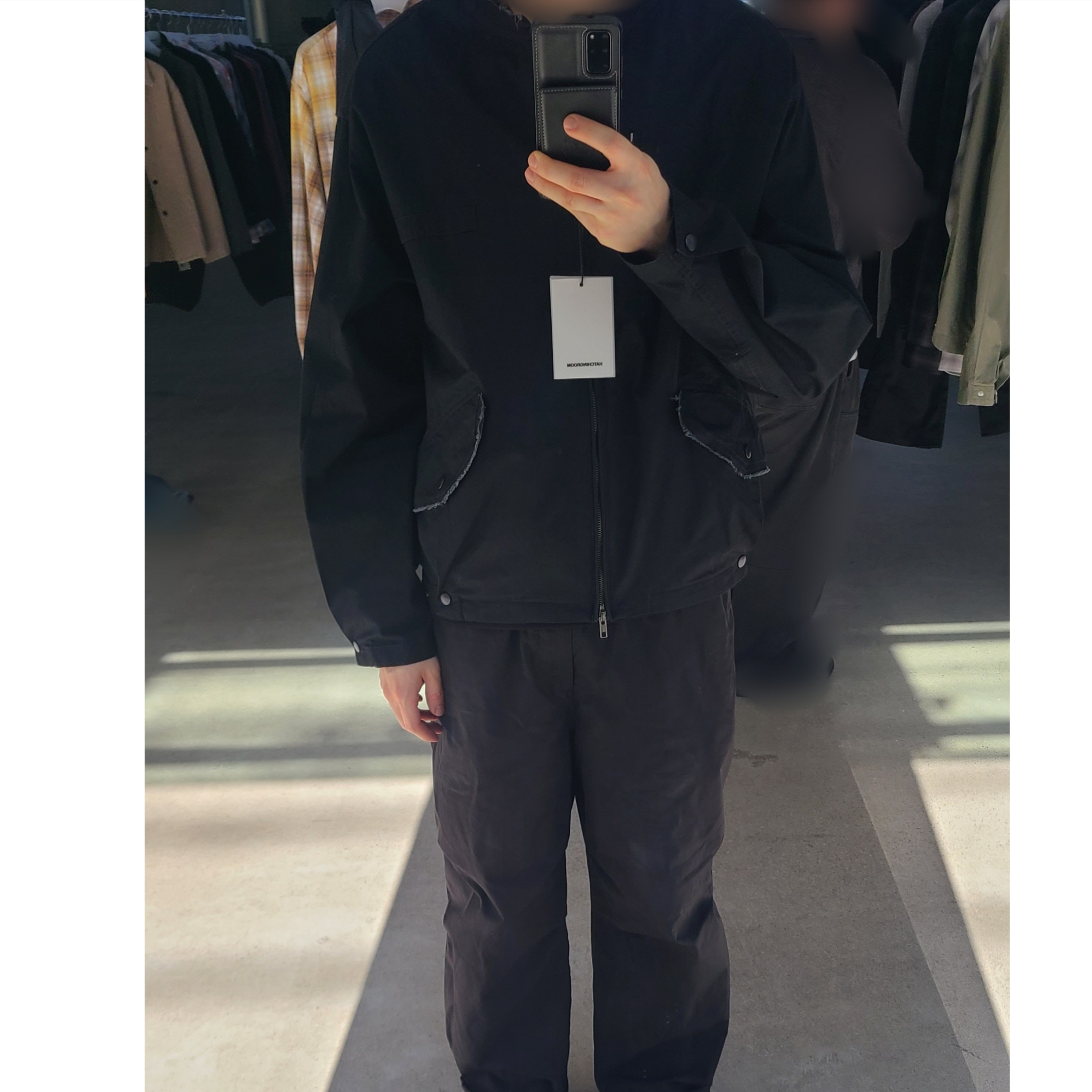 Hatchingroom Flight Jacket Black 착용 스타일 - 1