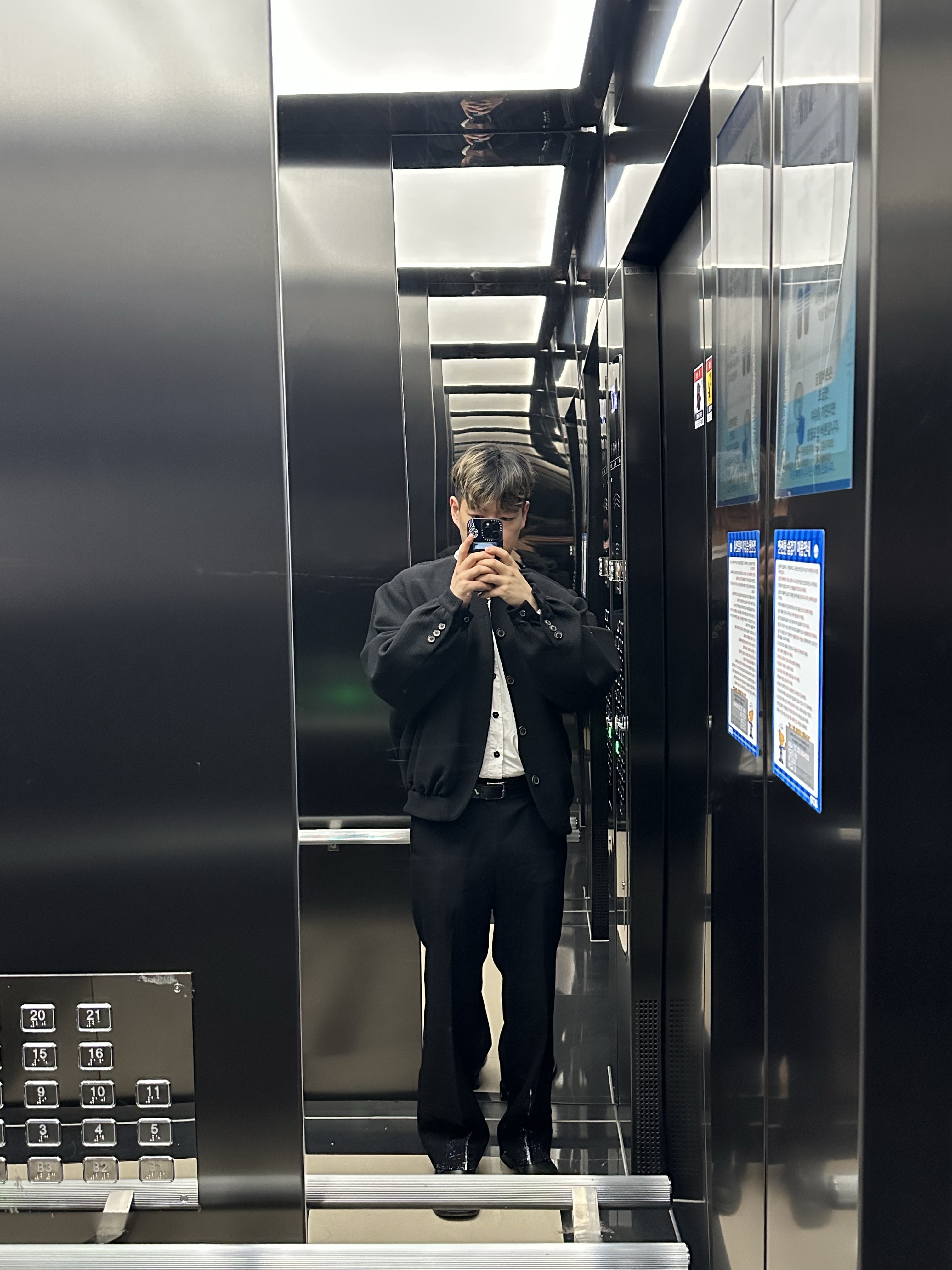 Ader Error Atte Product 119 Jacket Noir 착용 스타일