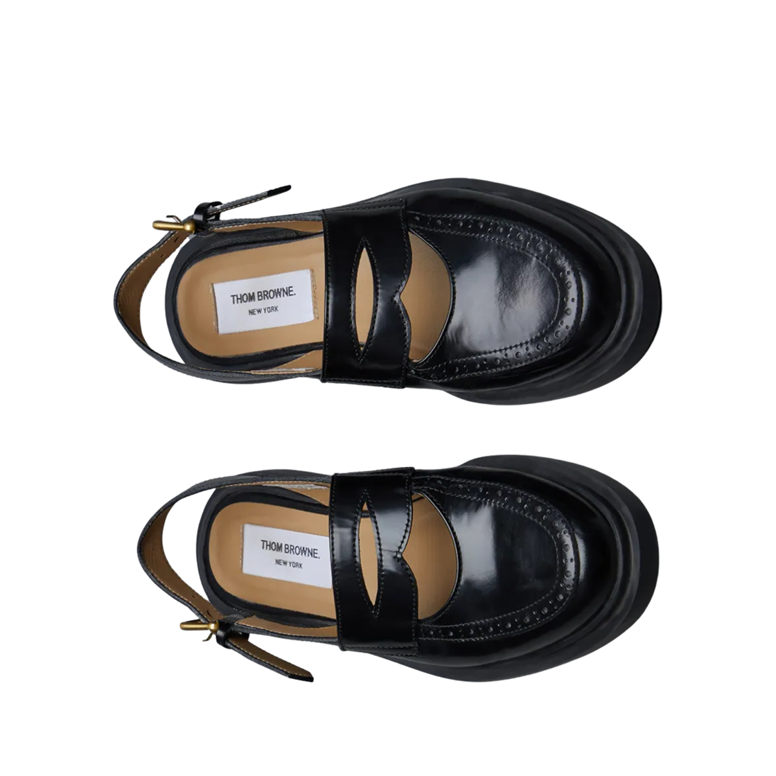 (W) 톰브라운 스파졸라토 슬링백 페니 로퍼 블랙((W) Thom Browne Spazzolato Slingback Penny Loafer Black) - 2