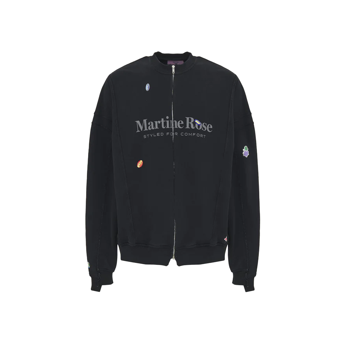 KM5BTSWMR07BK Martine Rose Zip Up Crew Black - 25SS