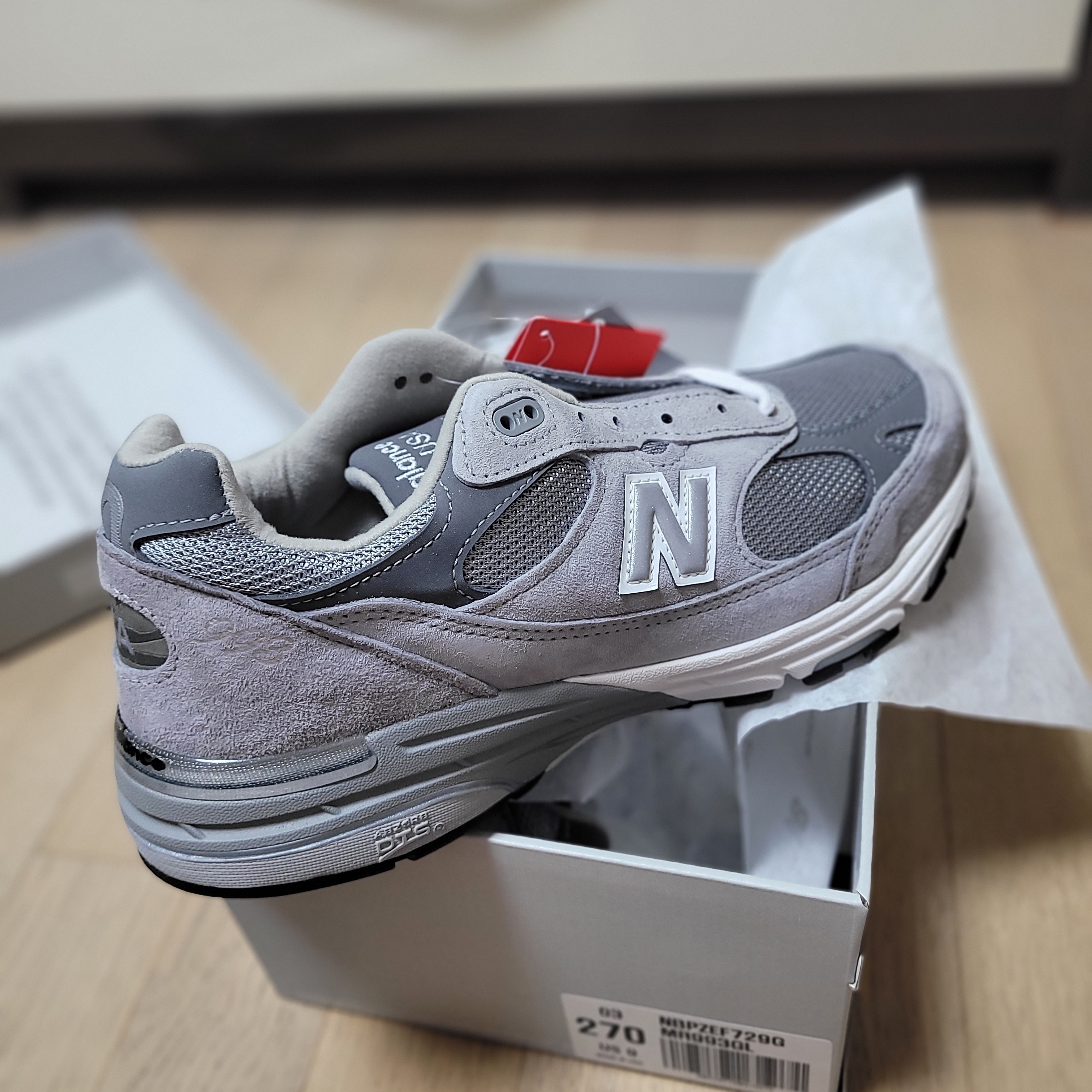 New Balance 993 Made in USA Grey - D Standard 착용 스타일 - 1
