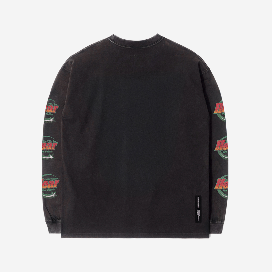 큐티에잇 가먼츠 히어더버블 워시드 롱 슬리브 블랙(QT8 GARMENTS Hear the Bubble AQ Washed Long Sleeve Black) - 2