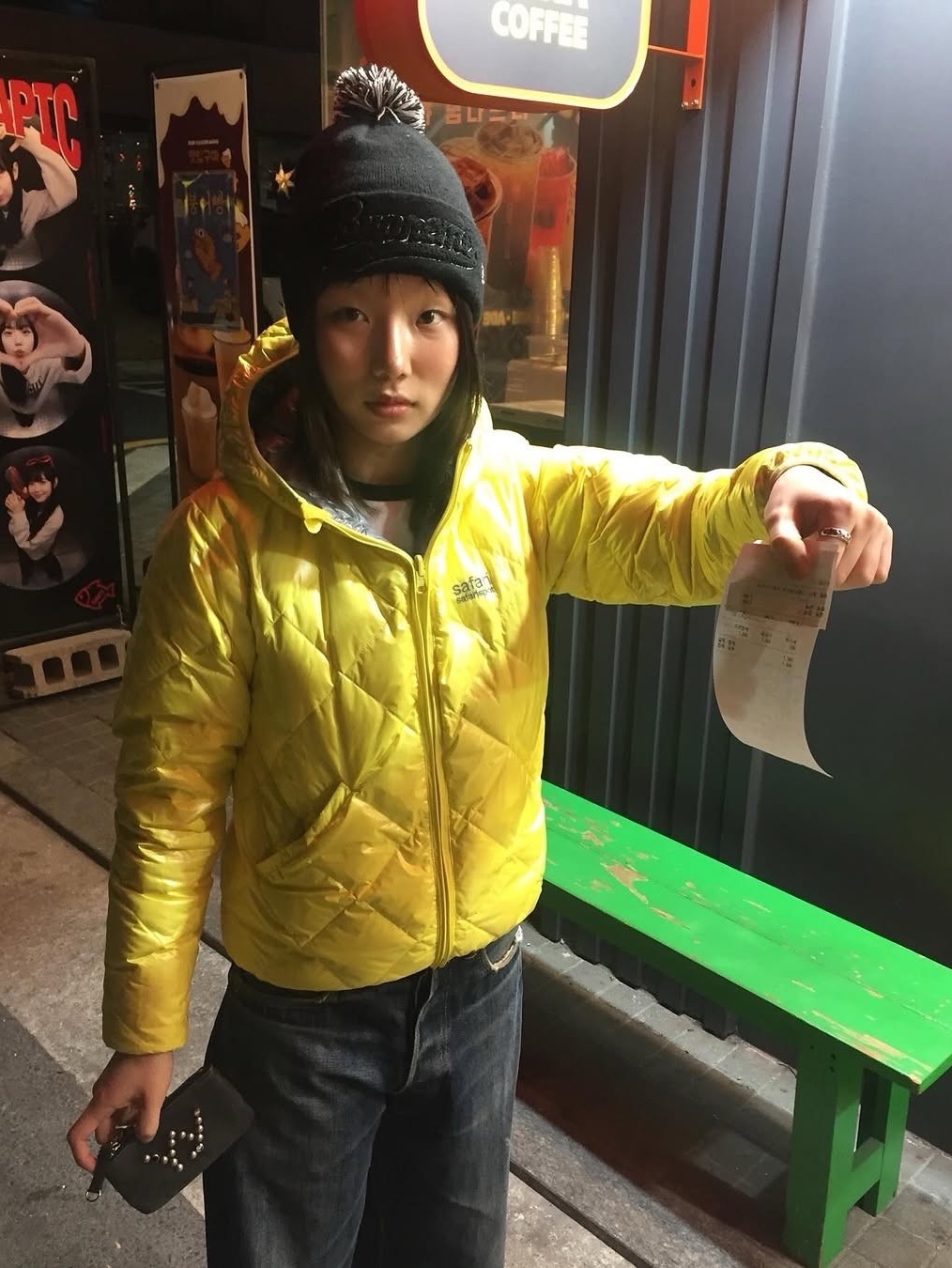 Safarispot 1/2 Reversible Two Color Light Down Jacket Turquoise Mint, Safarispot 1/2 Reversible Two Color Light Down Jacket Gray Yellow 착용 스타일