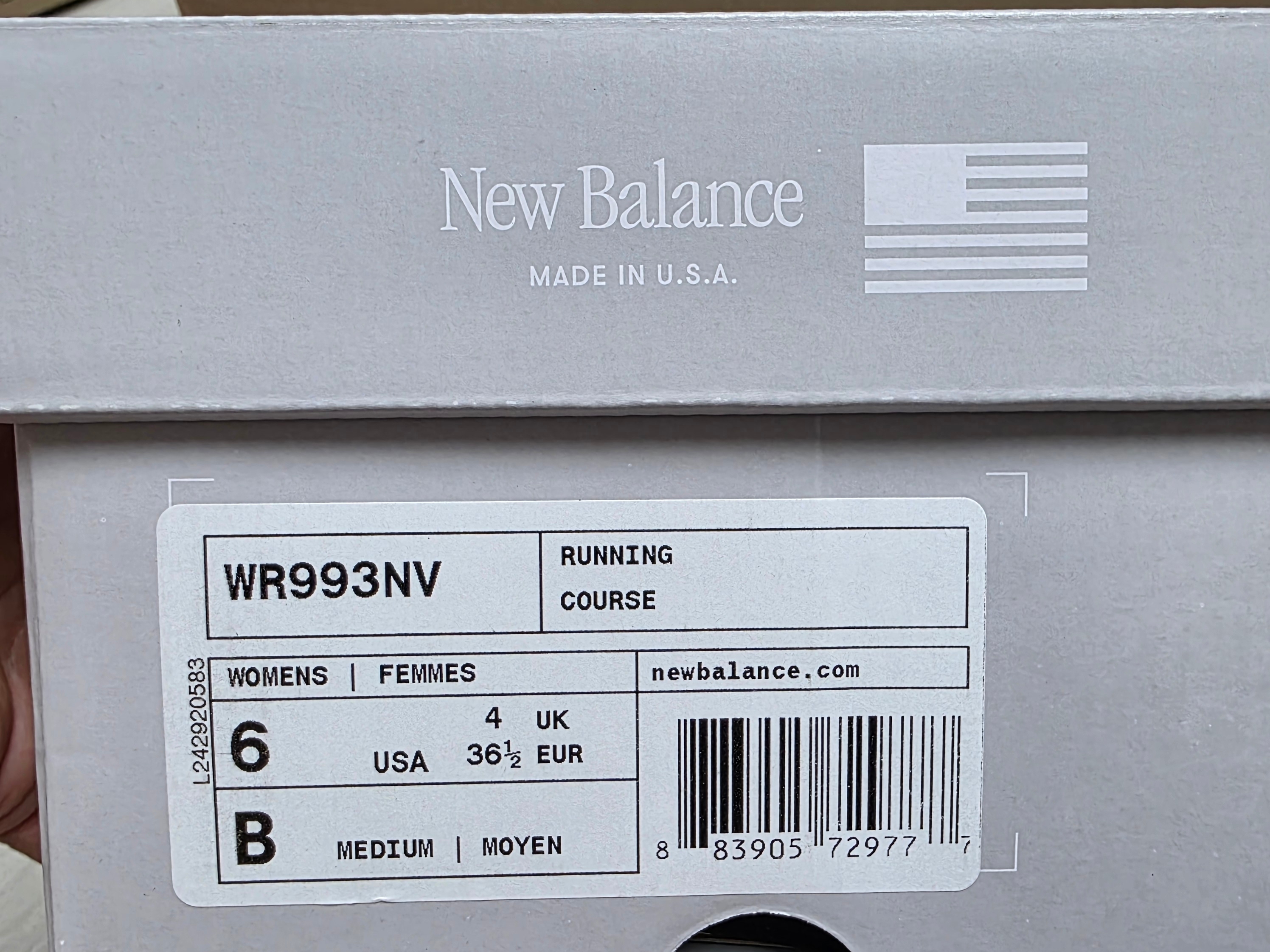 (W) New Balance 993 Made in USA Navy - B Standard 착용 스타일 - 4