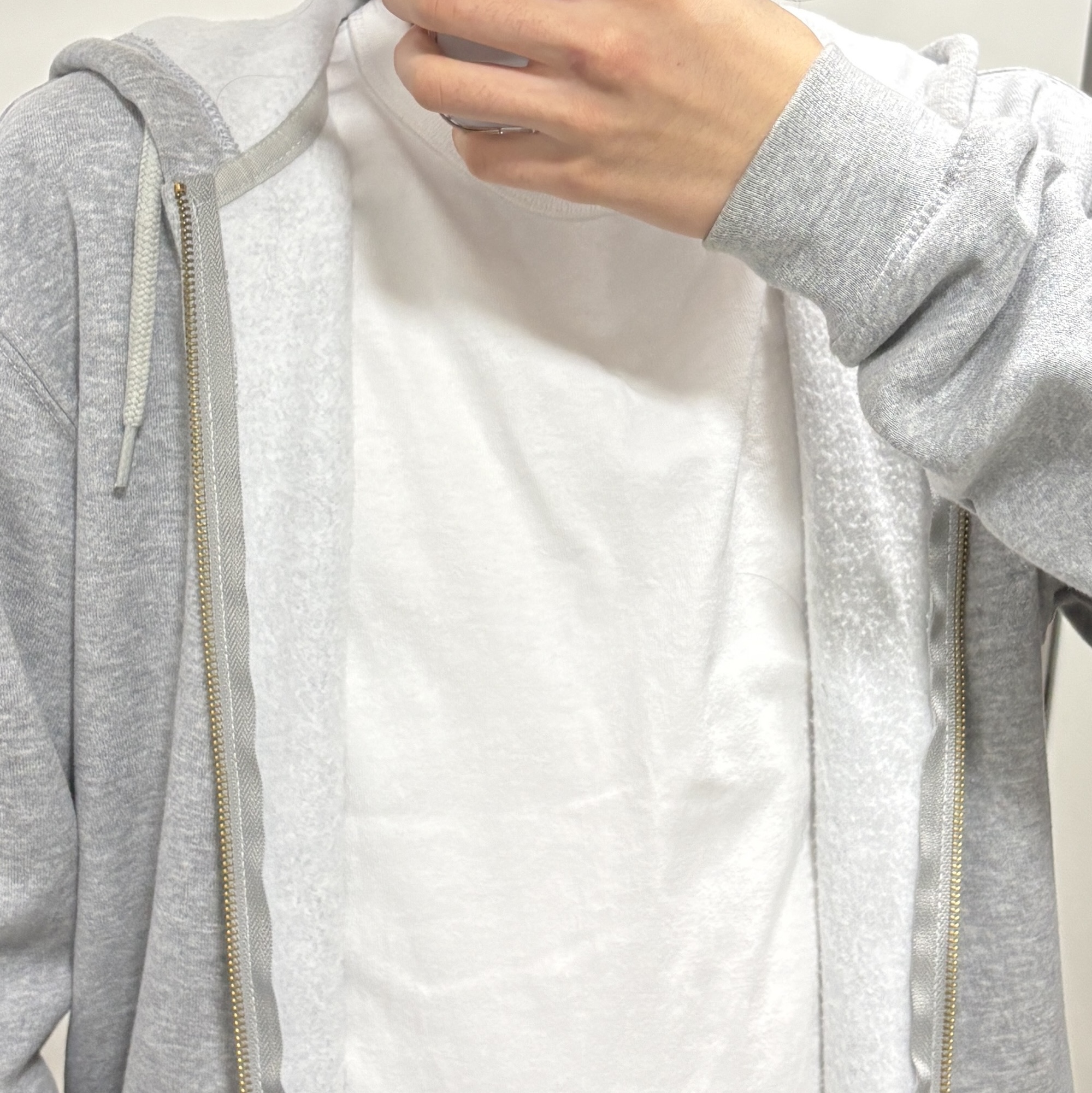 NOMANUAL NM Plain T-Shirt White 착용 스타일