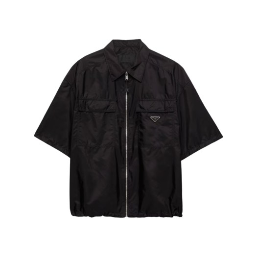 Prada Short Sleeve Shirt in Lightweight Re-Nylon Black