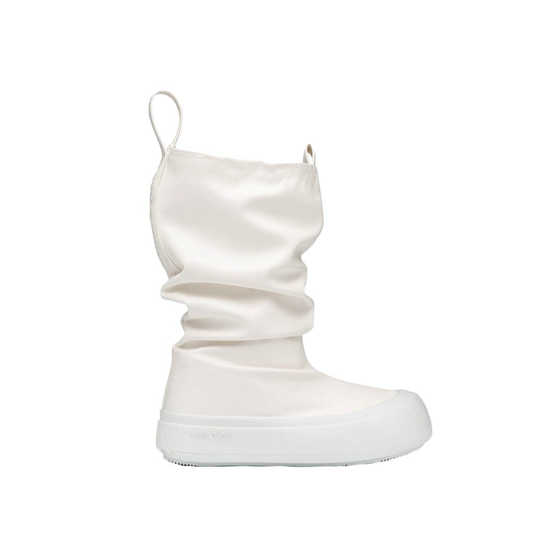 유메유메 로우 피셔맨 여성 미들부츠-화이트