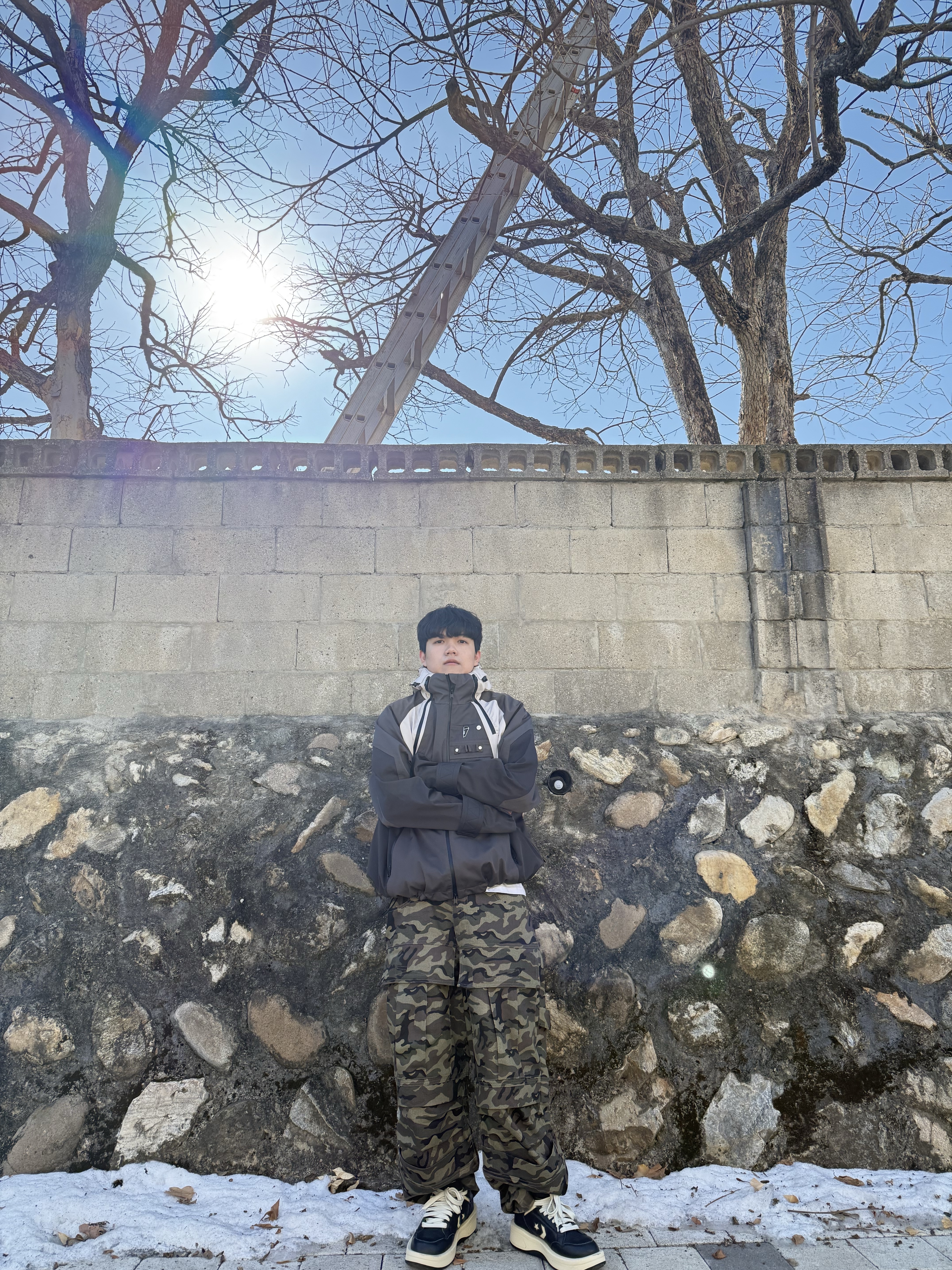 Converse x Drkshdw Turbowpn Black Cream, Undermycar Kame Multi Zip Turtle Shell Parka Driftwood - 22FW 착용 스타일 - 7