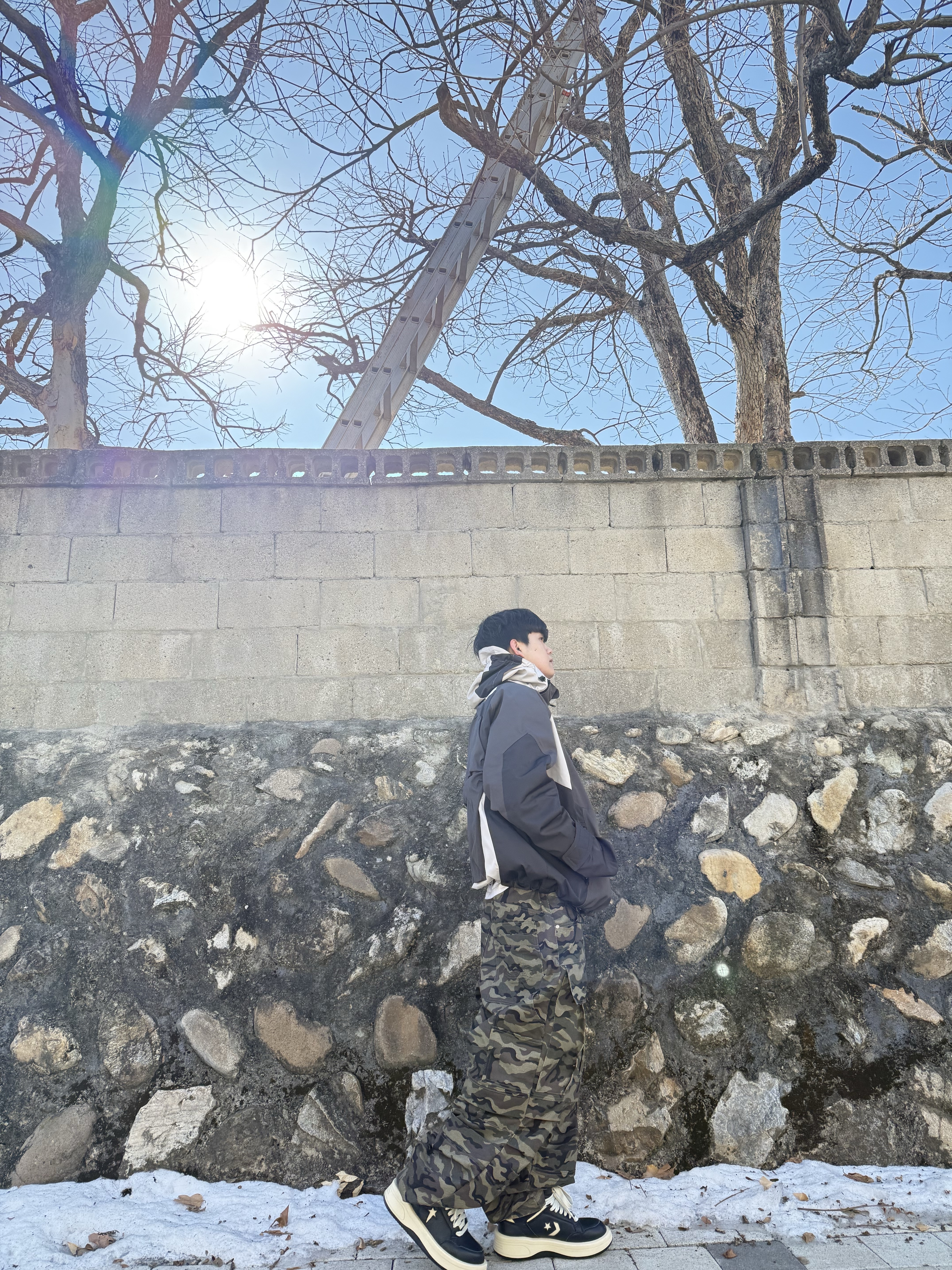 Converse x Drkshdw Turbowpn Black Cream, Undermycar Kame Multi Zip Turtle Shell Parka Driftwood - 22FW 착용 스타일 - 6
