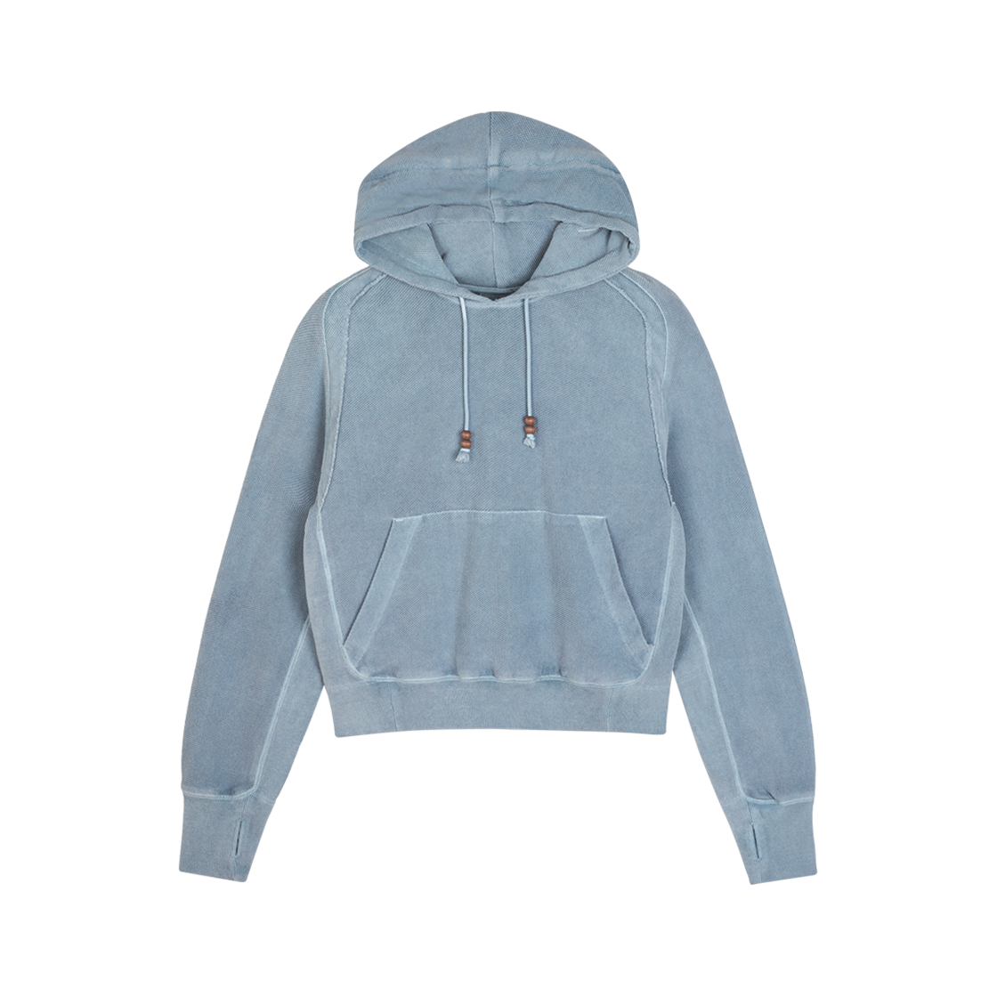 [KREAM 단독] 지안 예 오빗 마스크 후드 다이드 아쿠아 - 25SS([KREAM 단독] Jian Ye Orbit Mask Hood Dyed Aqua - 25SS)