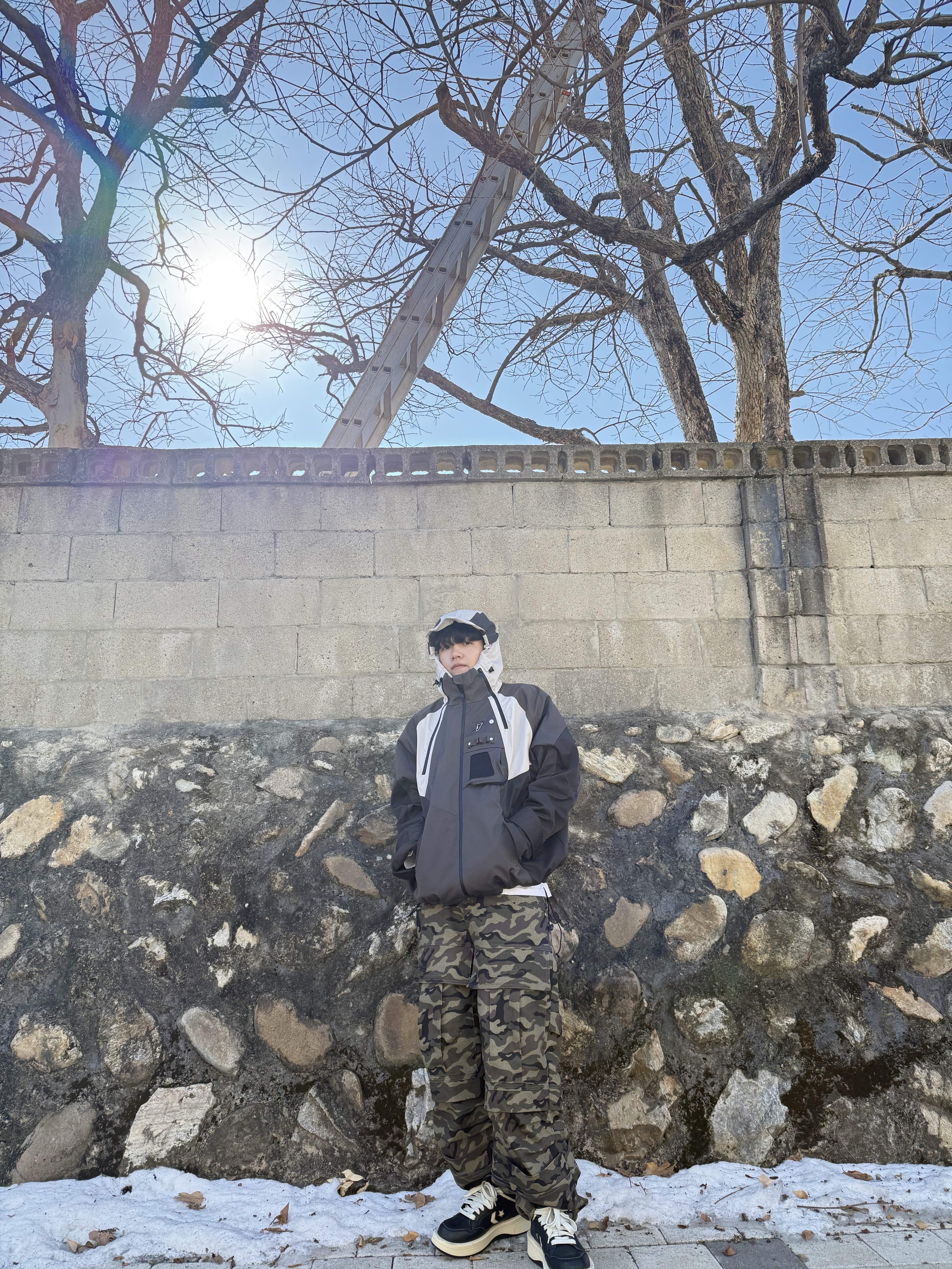 Converse x Drkshdw Turbowpn Black Cream, Undermycar Kame Multi Zip Turtle Shell Parka Driftwood - 22FW 착용 스타일 - 1