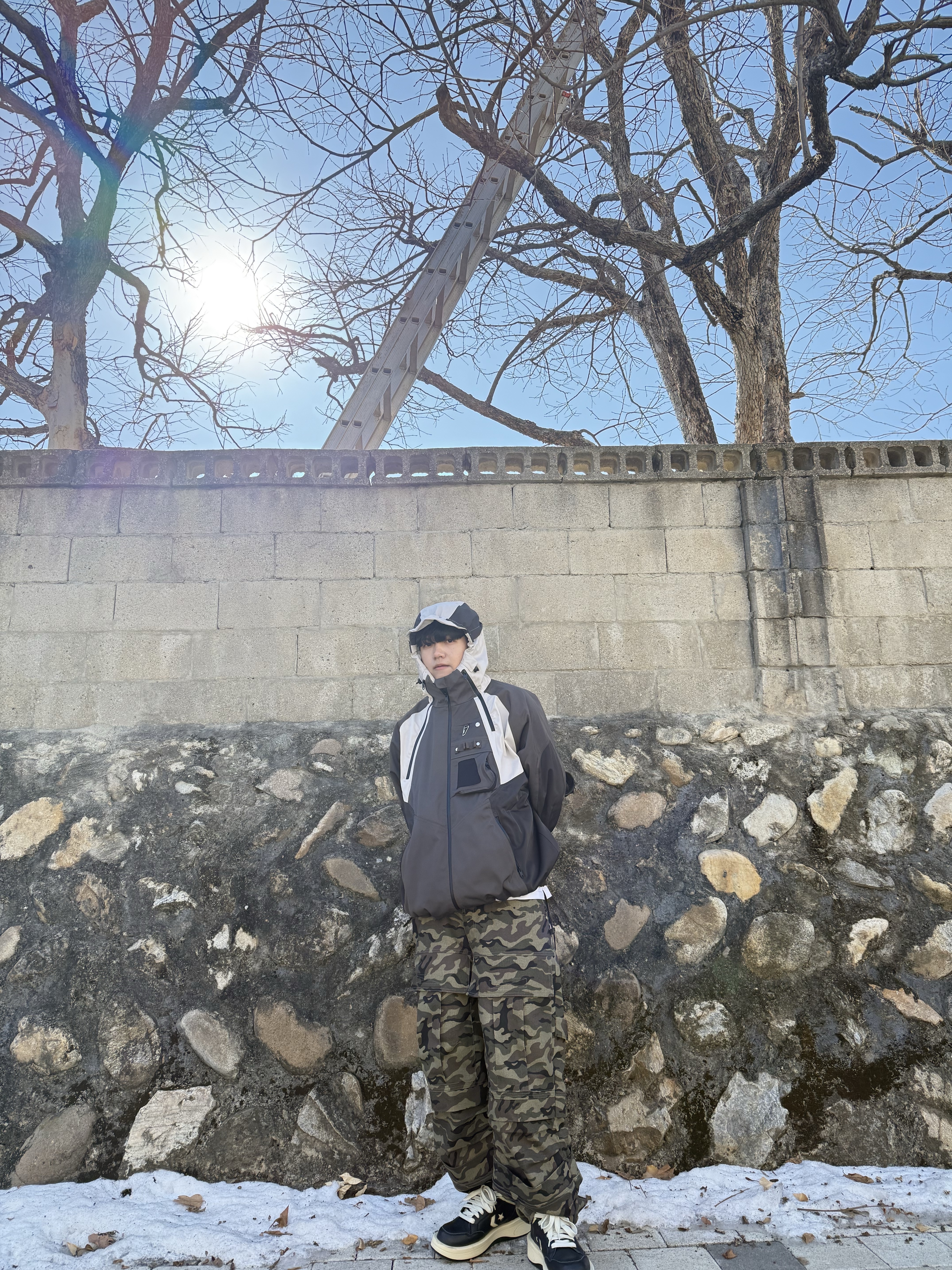 Converse x Drkshdw Turbowpn Black Cream, Undermycar Kame Multi Zip Turtle Shell Parka Driftwood - 22FW 착용 스타일 - 4