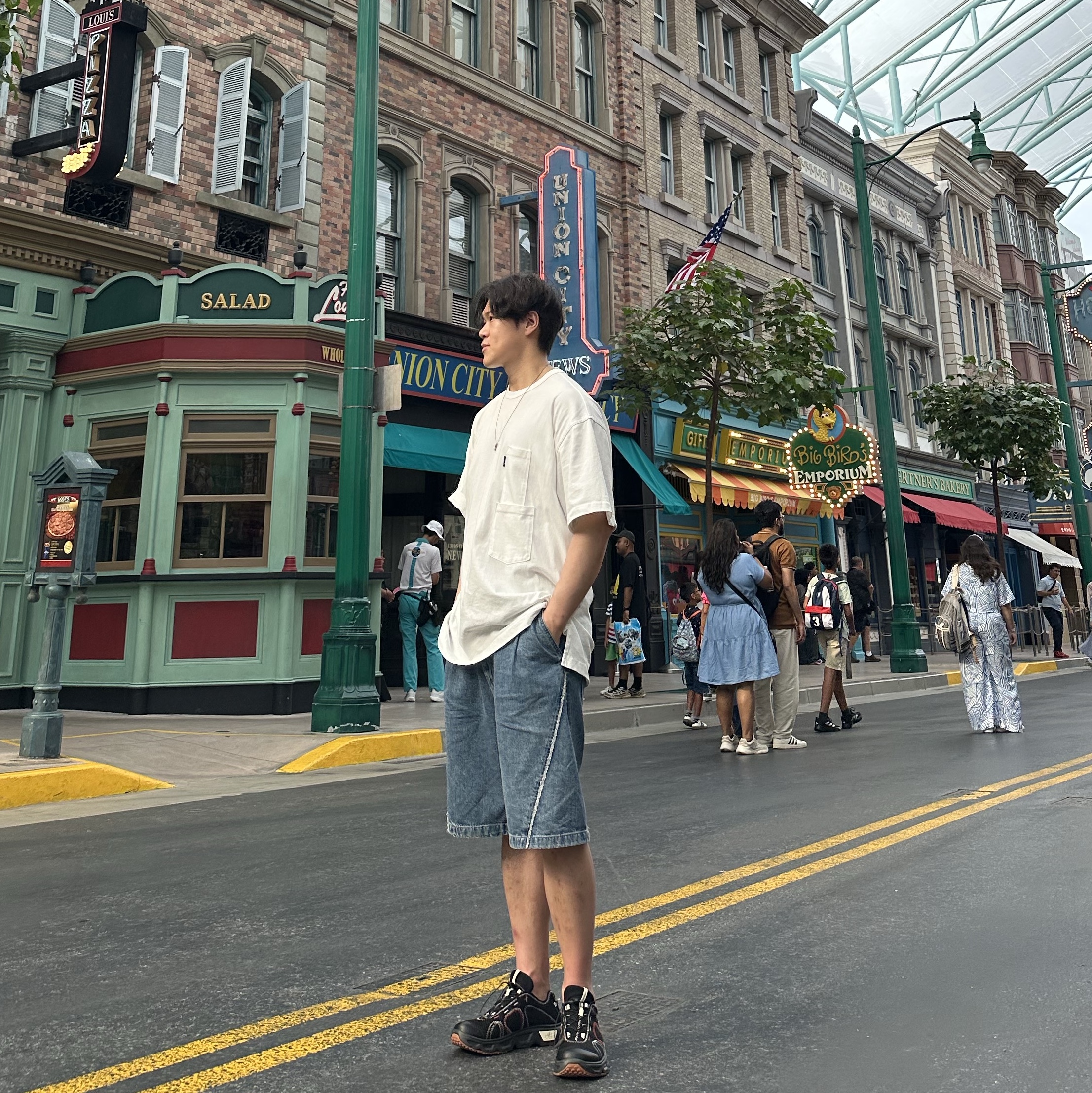 살로몬 x 더 브로큰 암 RX 트래블 블랙 블리치드 샌드 착용 스타일 - 1