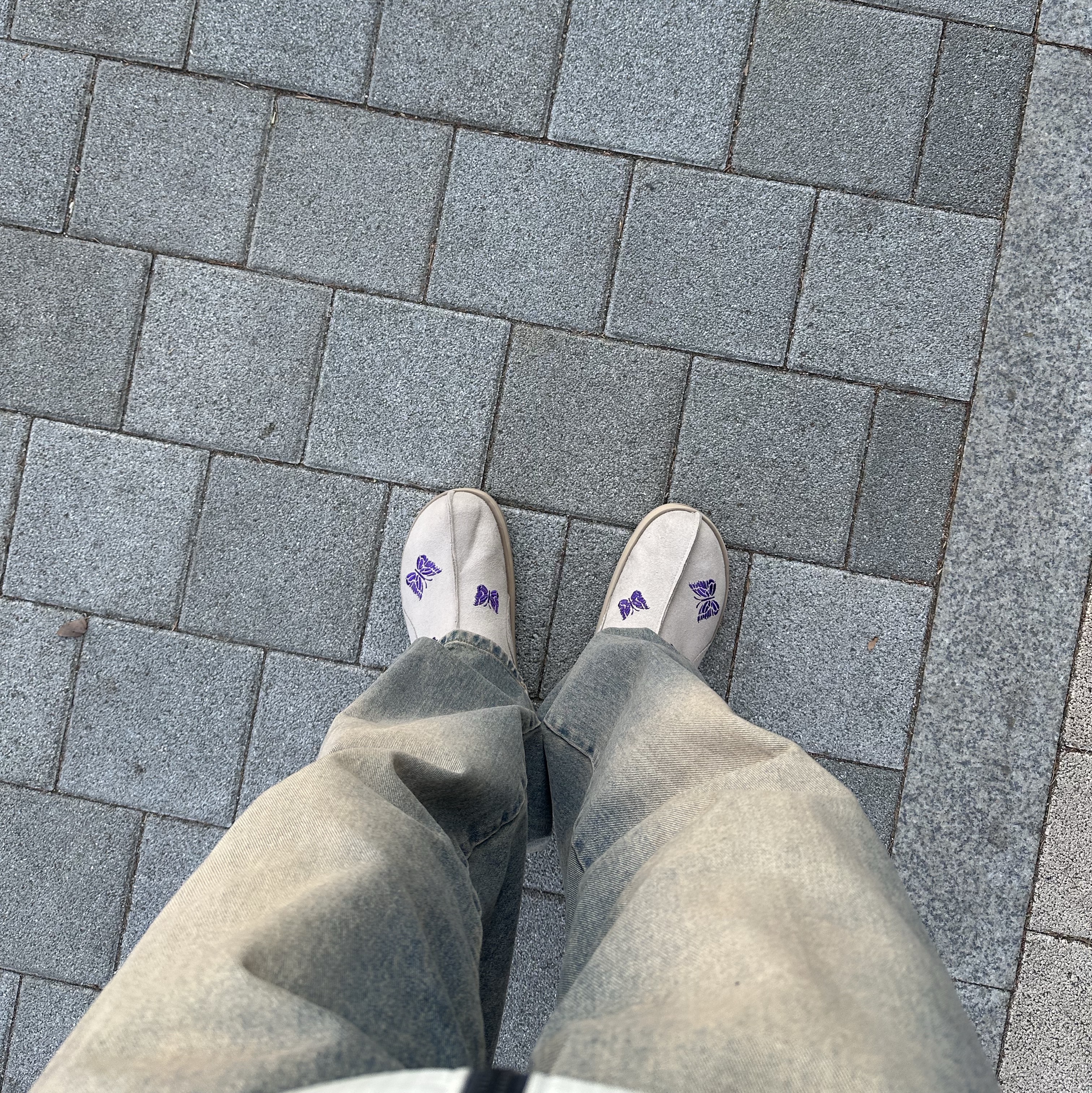 Reebok x Needles Beatnik Moc Modern Beige Extreme Purple 착용 스타일
