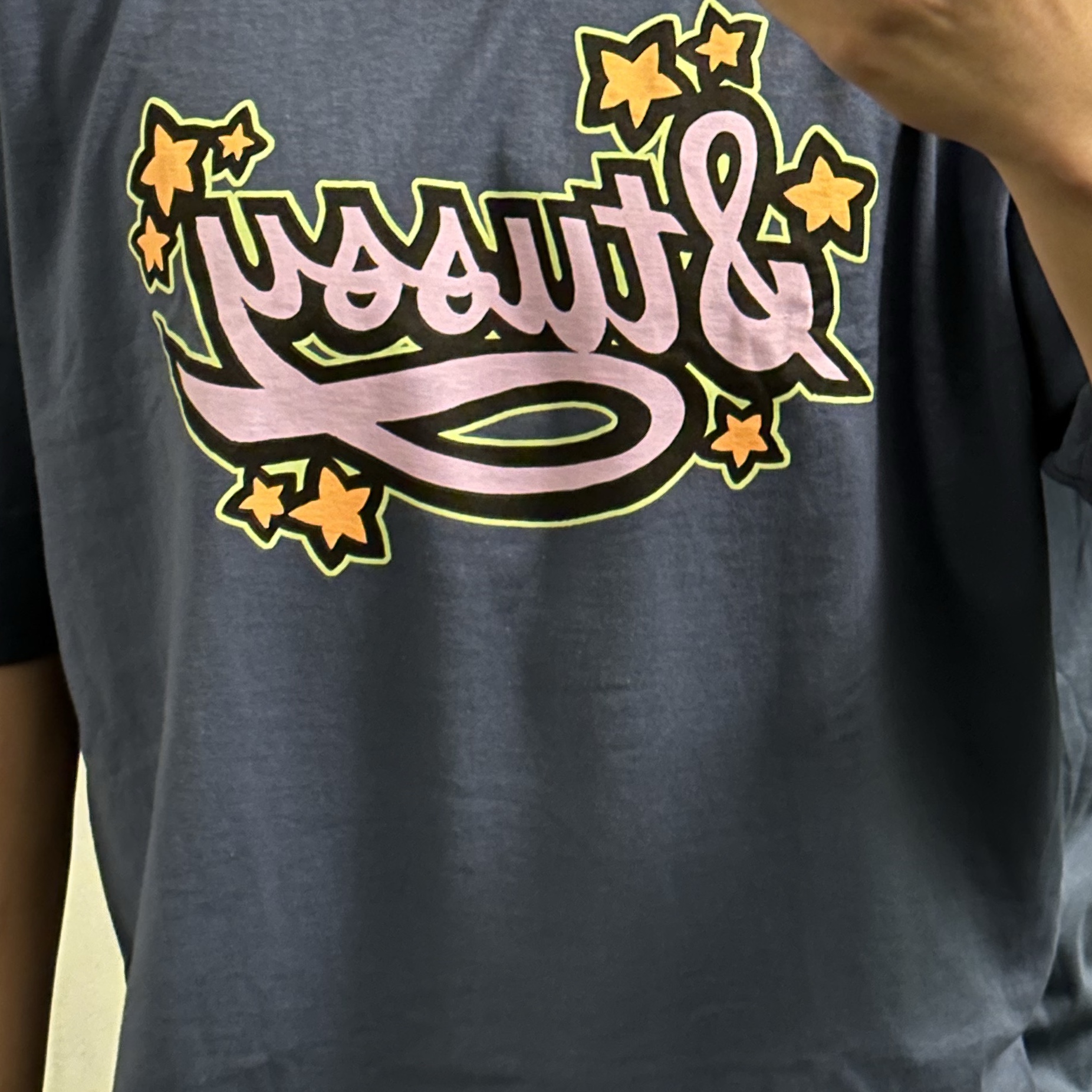 Stussy Star Script T-Shirt Midnight 착용 스타일