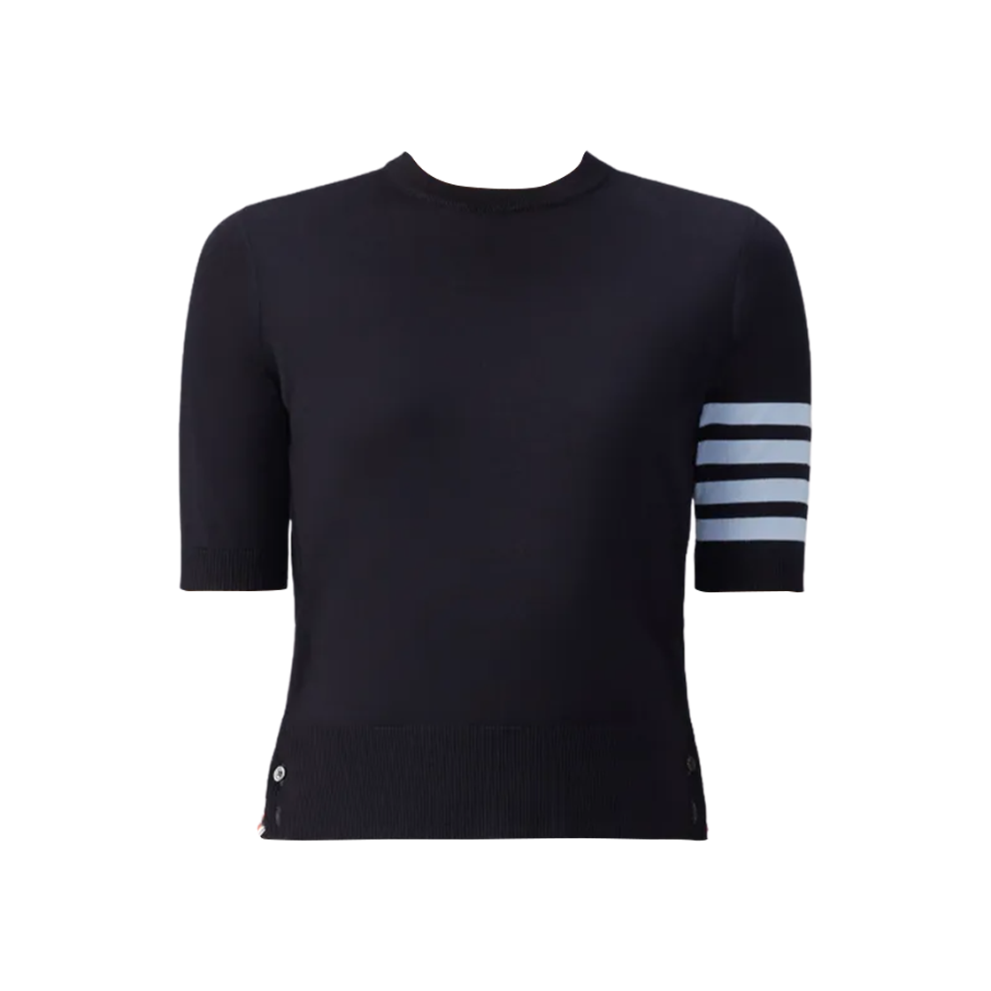 FKA471A-Y1014-415 (W) Thom Browne Merino Wool Jersey Stitch 4-Bar T-Shirt Navy - 대표 이미지 #1