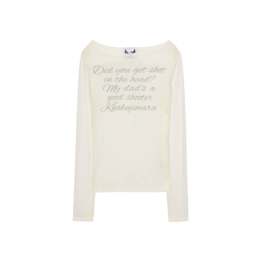 GL25SPTP04WH Gila Archive Lettering Sheer Long Sleeve White