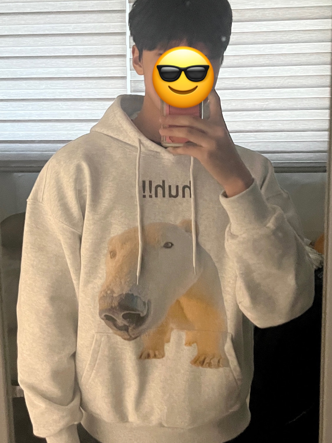Suade Huh Hoodie Melange Gray 착용 스타일
