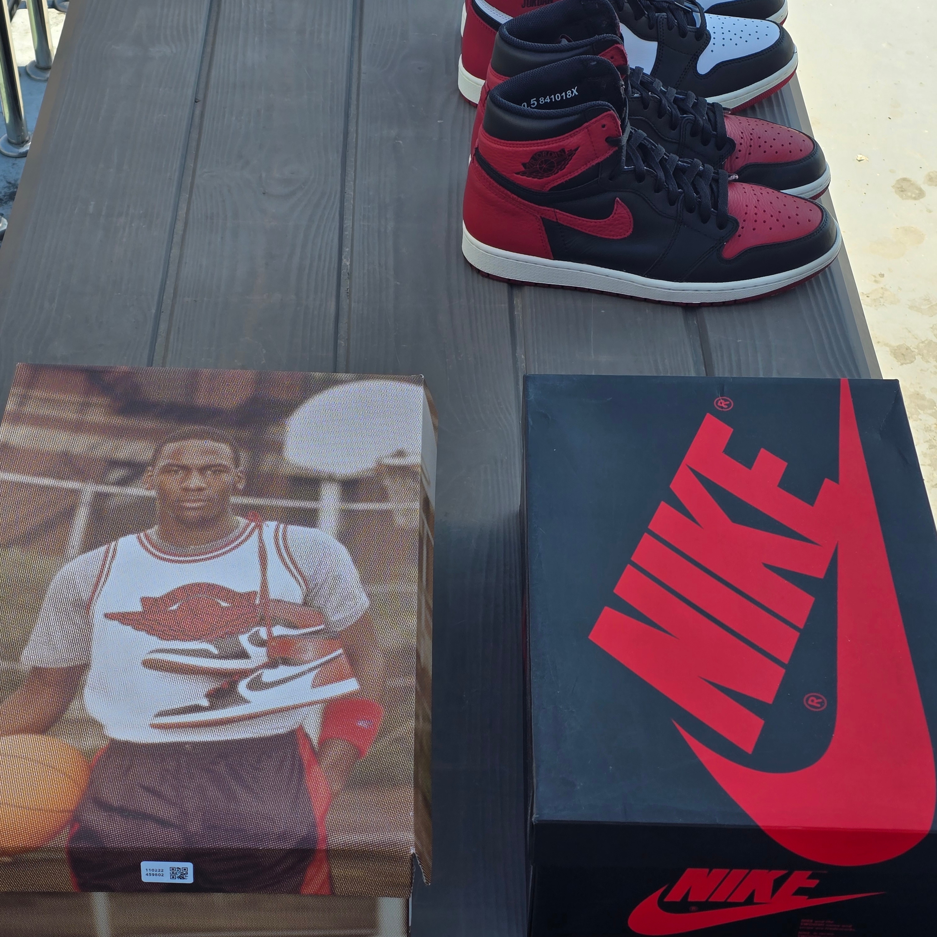 Jordan 1 Retro High OG Black Toe, Jordan 1 Retro High OG Bred Banned 2016 착용 스타일 - 2