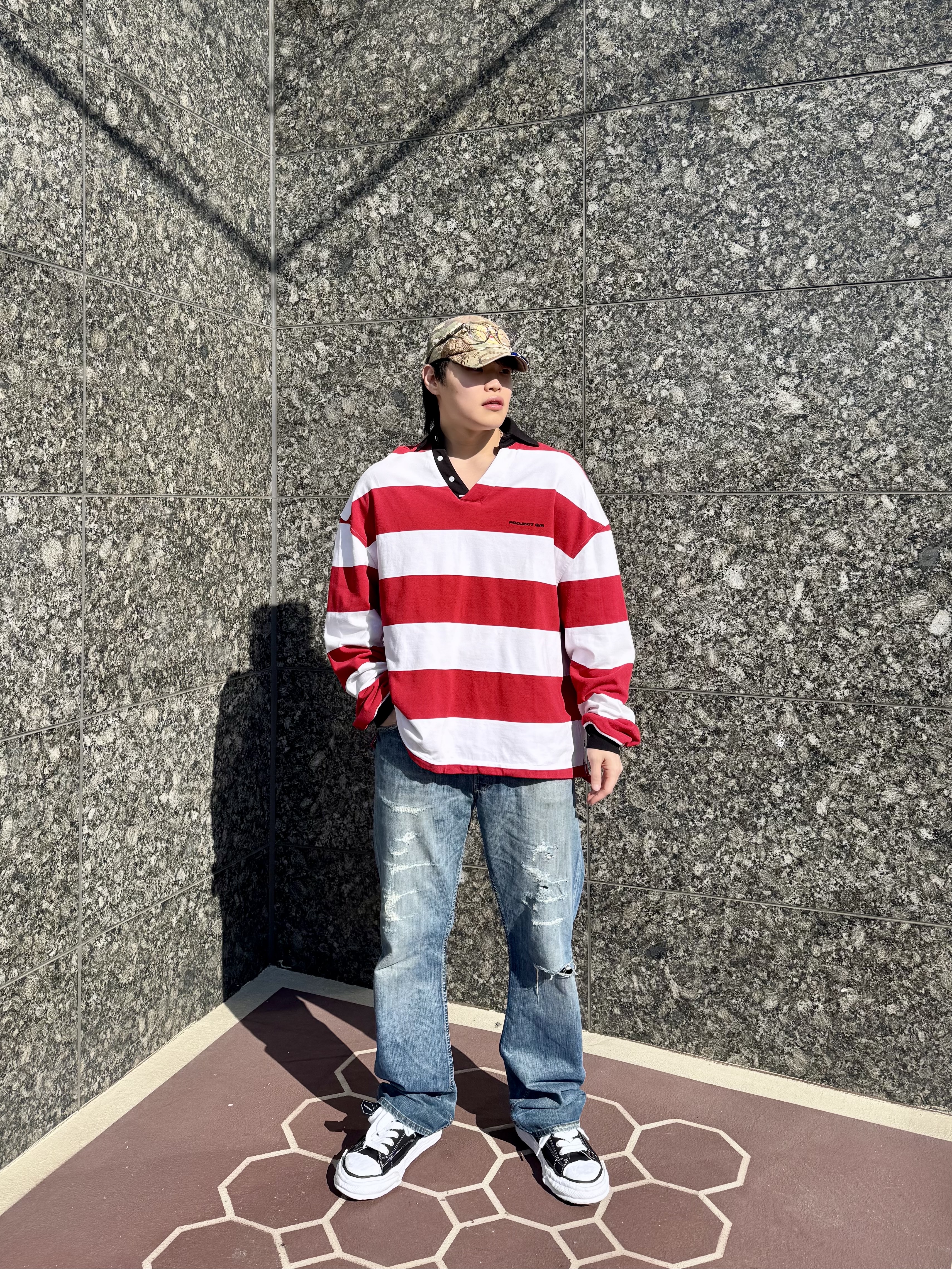 Maison Mihara Yasuhiro Peterson23 OG Sole Canvas Low-top Sneakers Black, Project G/R x MFM333. TGS Military Veteran Cap Camo 착용 스타일 - 2