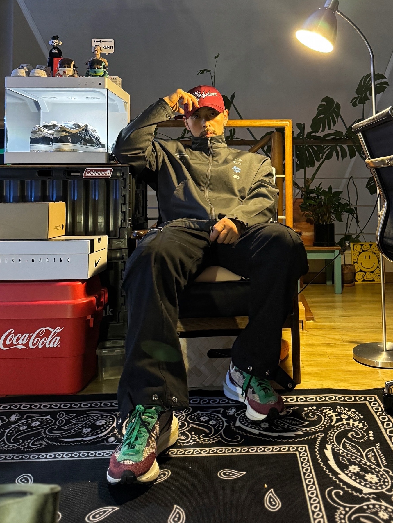 Nike x Travis Scott SB Dunk Low, Nike x Sacai VaporWaffle String & Black Villain Red 착용 스타일 - 4