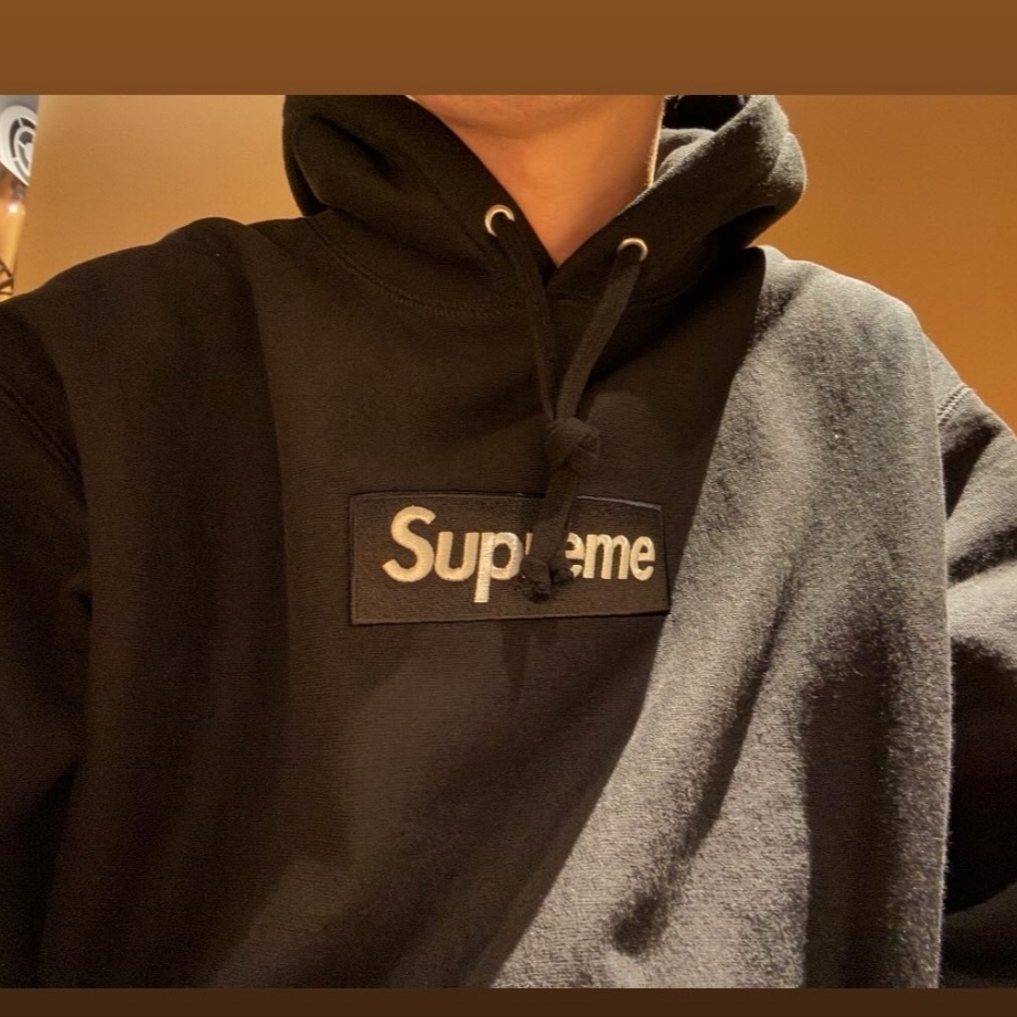 Supreme Box Logo Hooded Sweatshirt Black - 24FW 착용 스타일