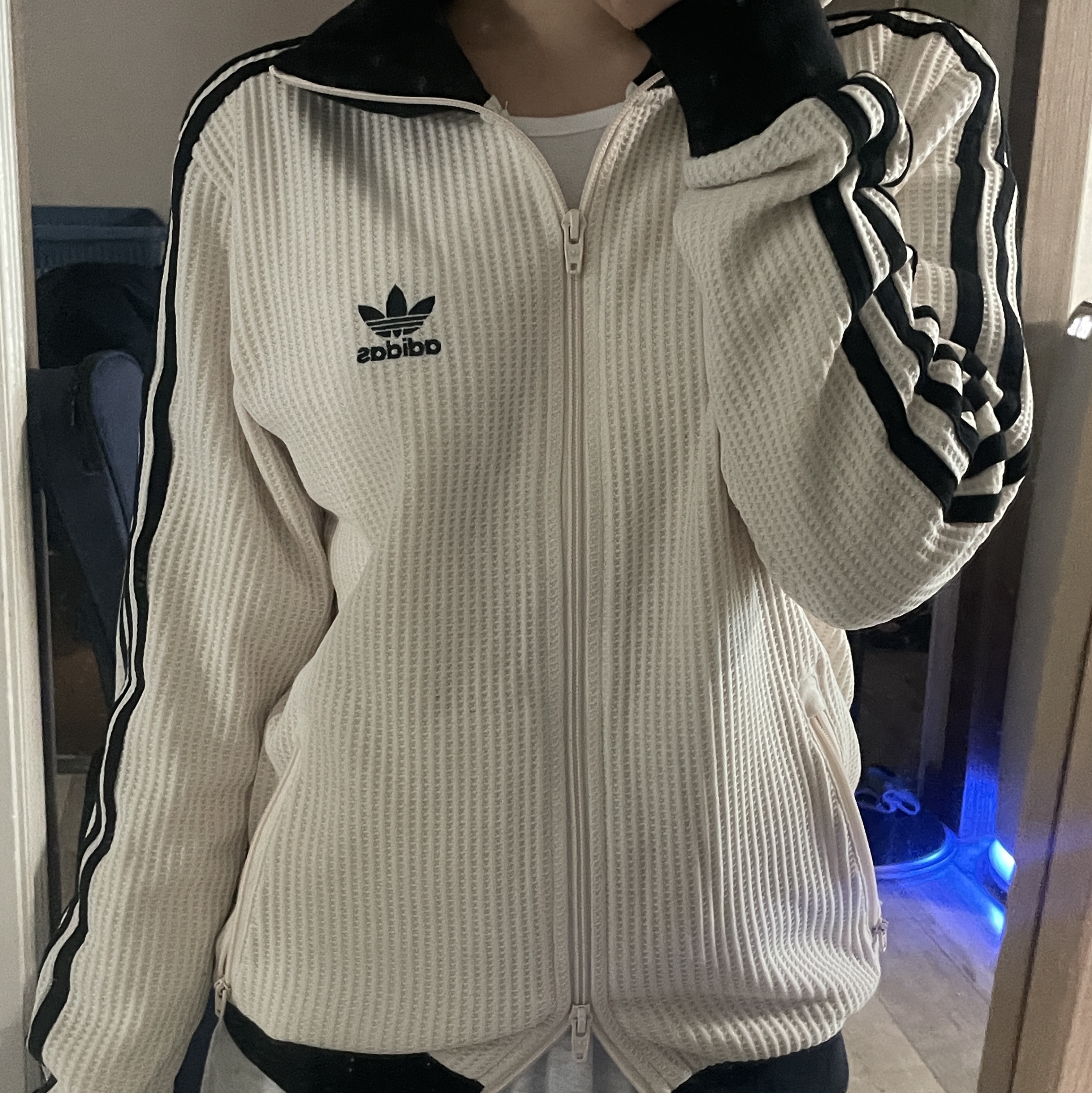 Adidas Waffle Beckenbauer Track Top Wonder White - KR Sizing 착용 스타일