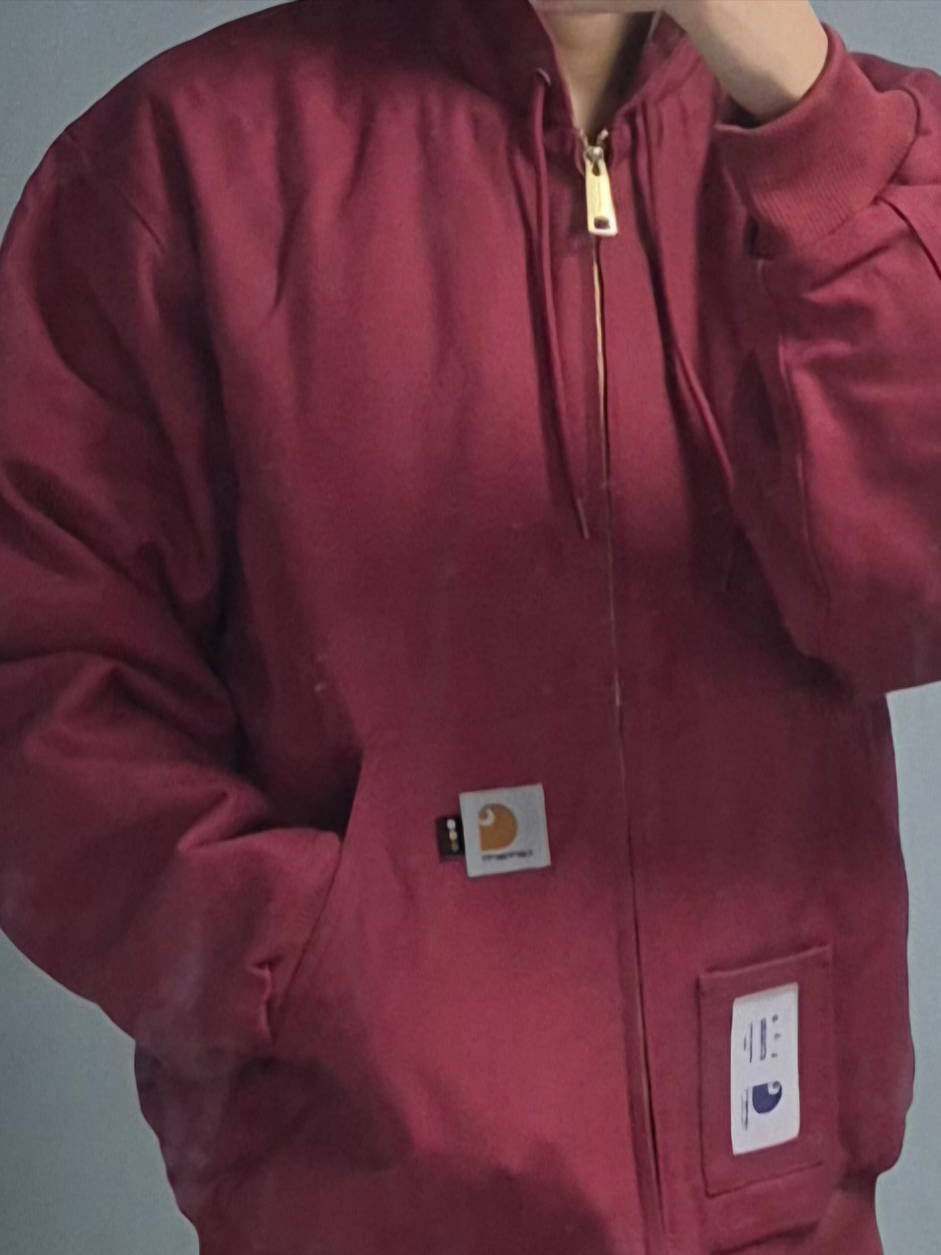Carhartt WIP x IAB Studio OG Active Jacket Earth Red 착용 스타일
